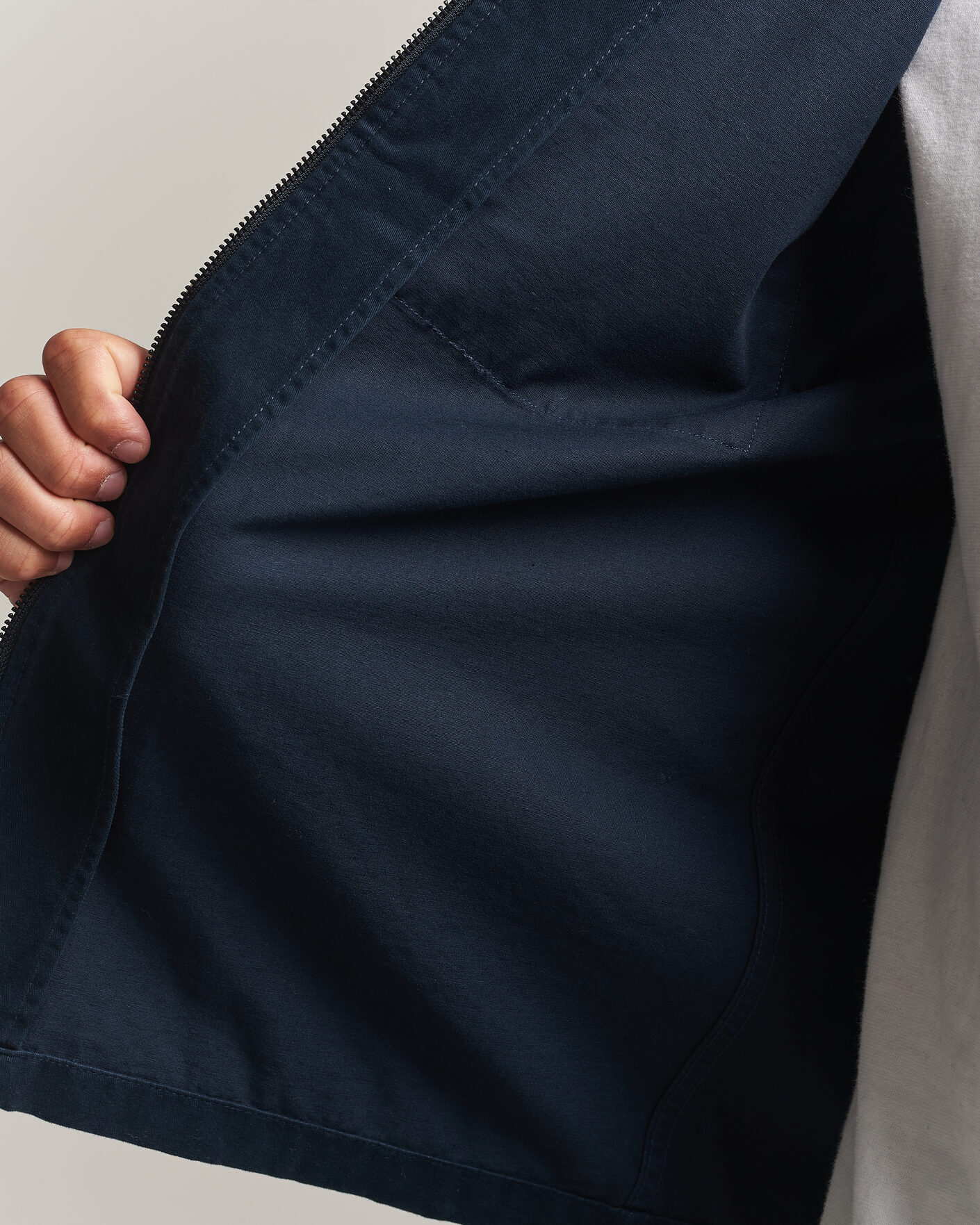 Hombres | Camisas | KnowledgeCotton Apparel | Twill Zip Overshirt Total Eclipse
