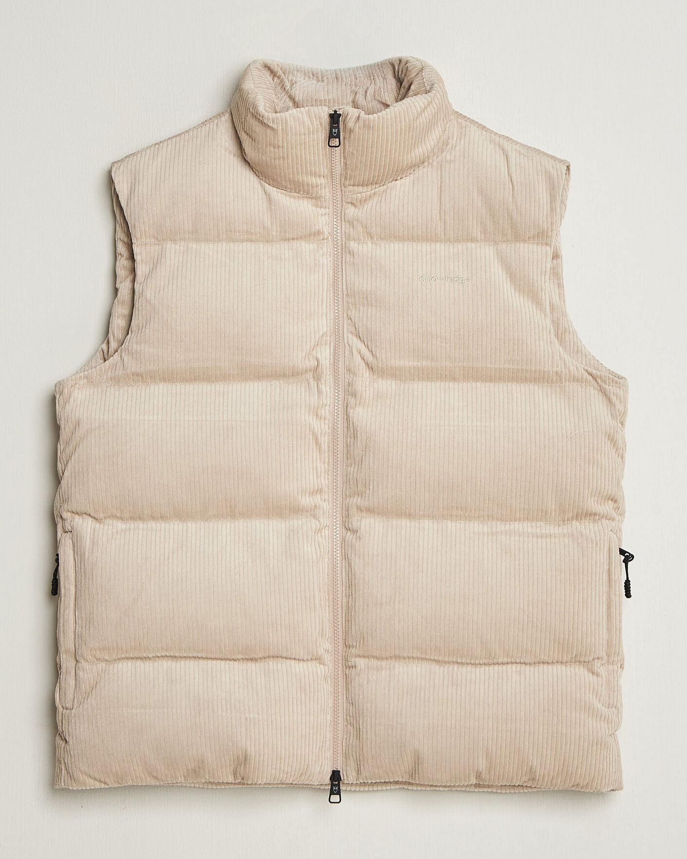 Hombres | Chalecos | KnowledgeCotton Apparel | Corduroy Puffer Vest Light Feather Grey