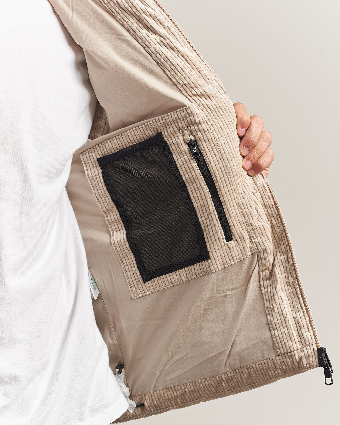 Hombres | Chalecos | KnowledgeCotton Apparel | Corduroy Puffer Vest Light Feather Grey