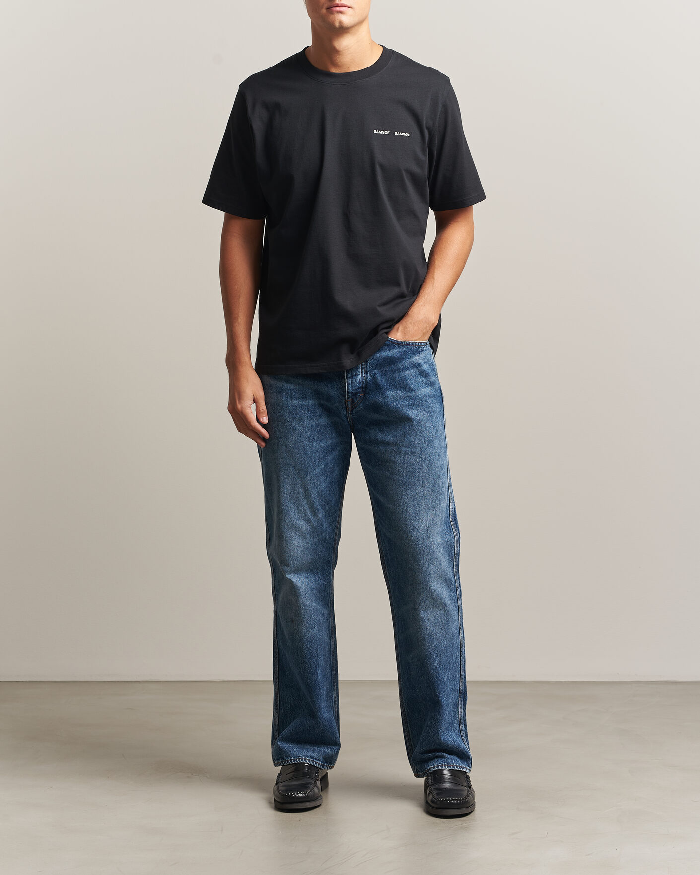 Hombres | Camisetas | Samsøe Samsøe | Thomas Cotton T-Shirt Black