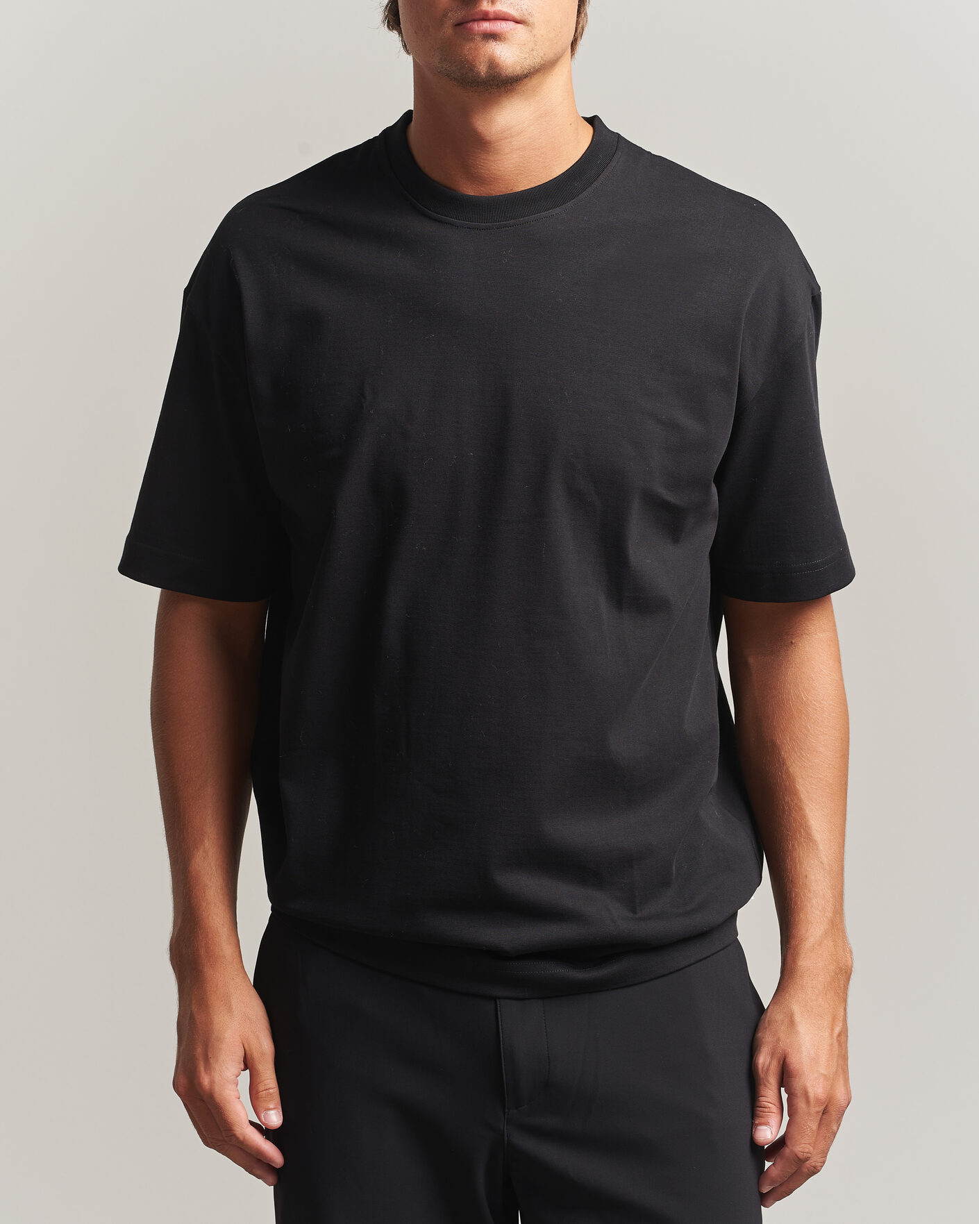 Hombres | Camisetas | Samsøe Samsøe | Jason Heavy Cotton T-Shirt Black