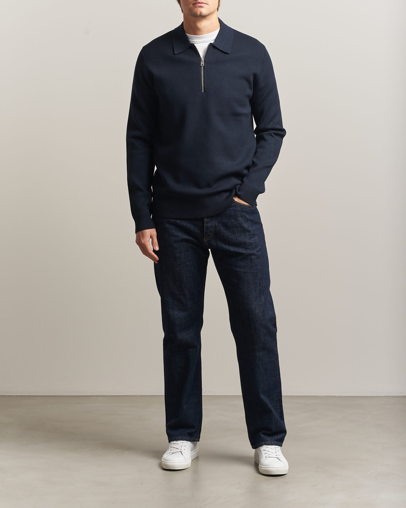 Hombres | Jerséis y prendas de punto | Samsøe Samsøe | Matt Half Zip Polo Sky Captain