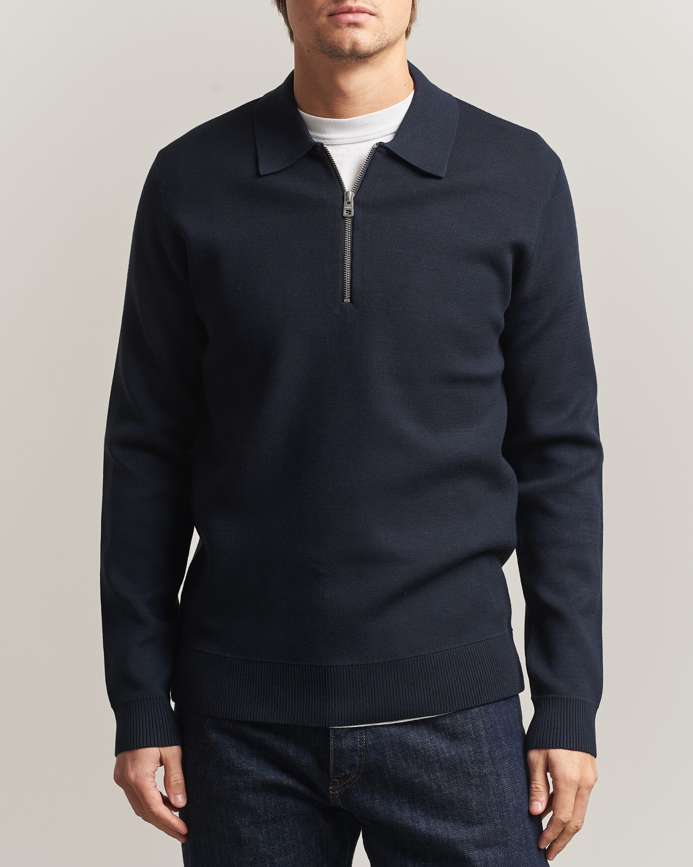 Hombres | Jerséis y prendas de punto | Samsøe Samsøe | Matt Half Zip Polo Sky Captain