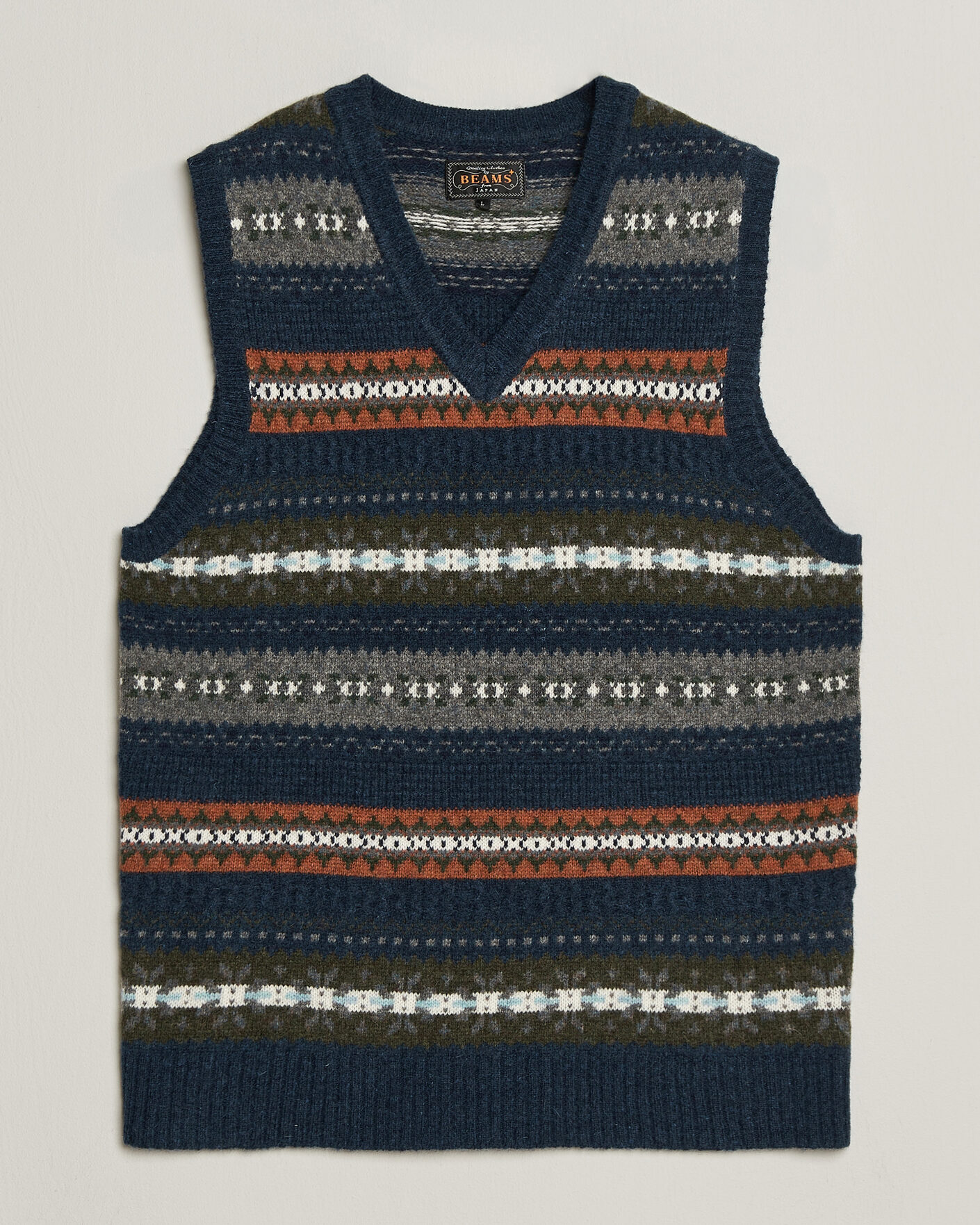 Hombres | Jerséis y prendas de punto | BEAMS PLUS | Fair Isle Knit Vest Navy