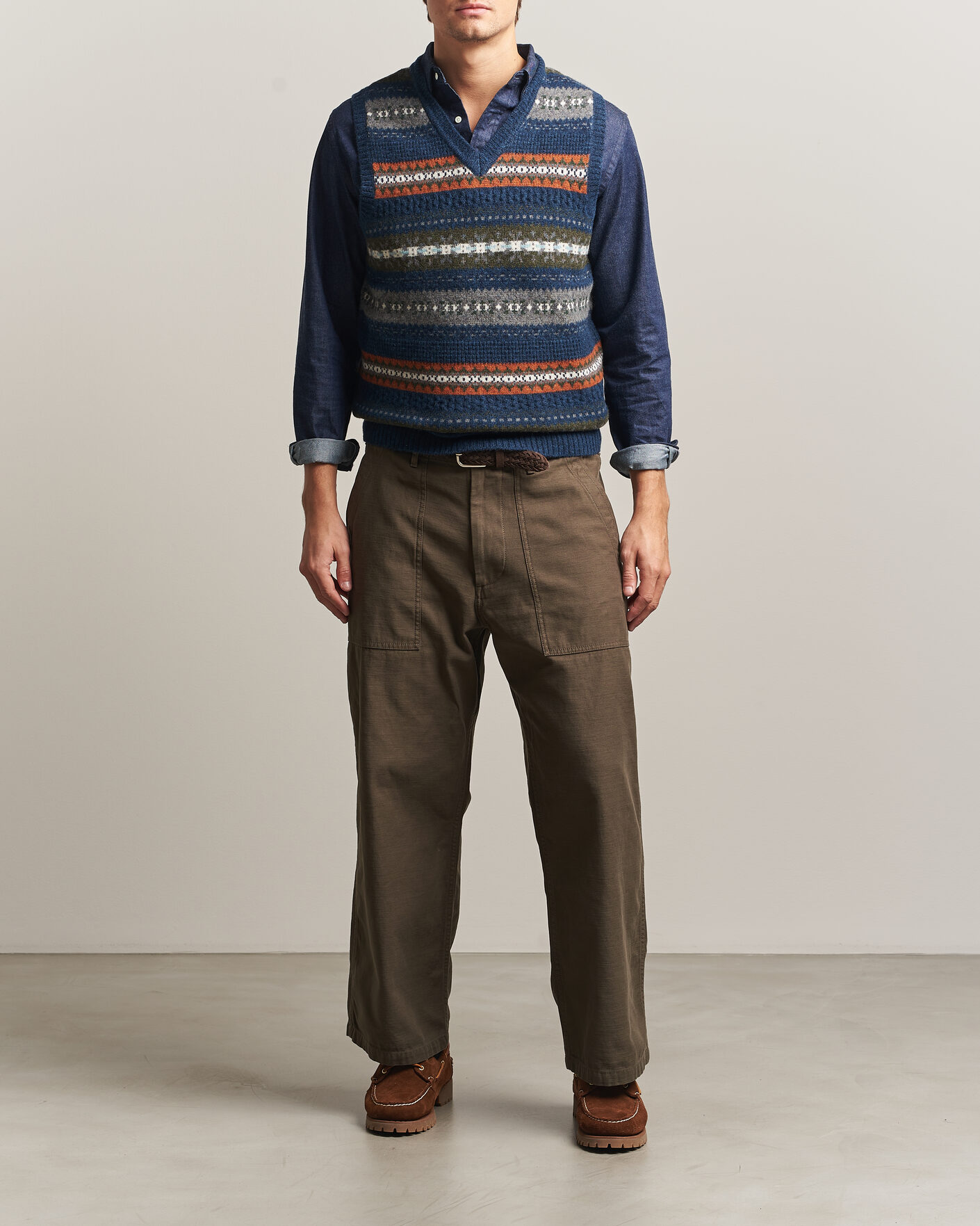 Hombres | Jerséis y prendas de punto | BEAMS PLUS | Fair Isle Knit Vest Navy