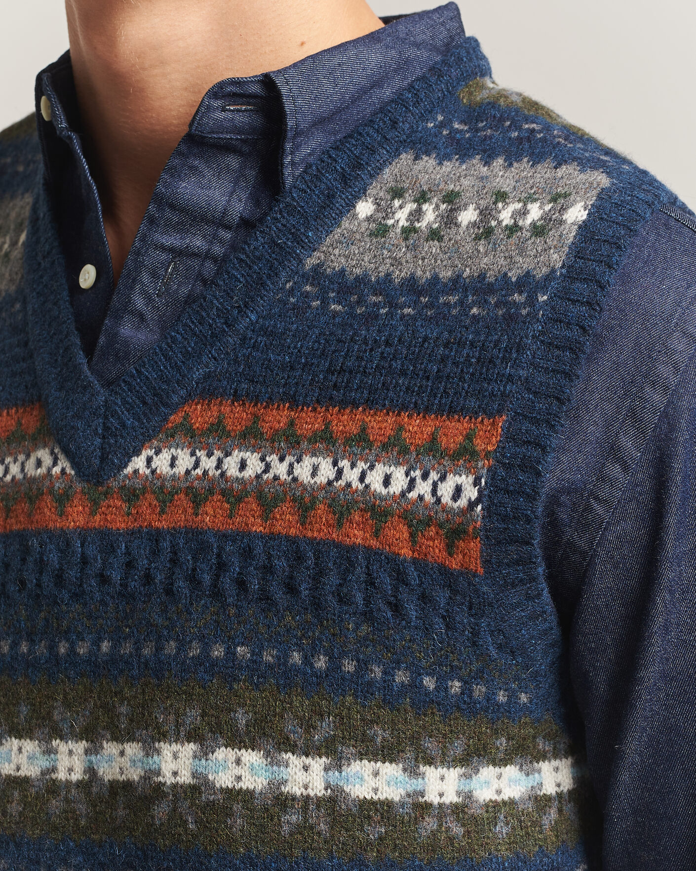 Hombres | Jerséis y prendas de punto | BEAMS PLUS | Fair Isle Knit Vest Navy