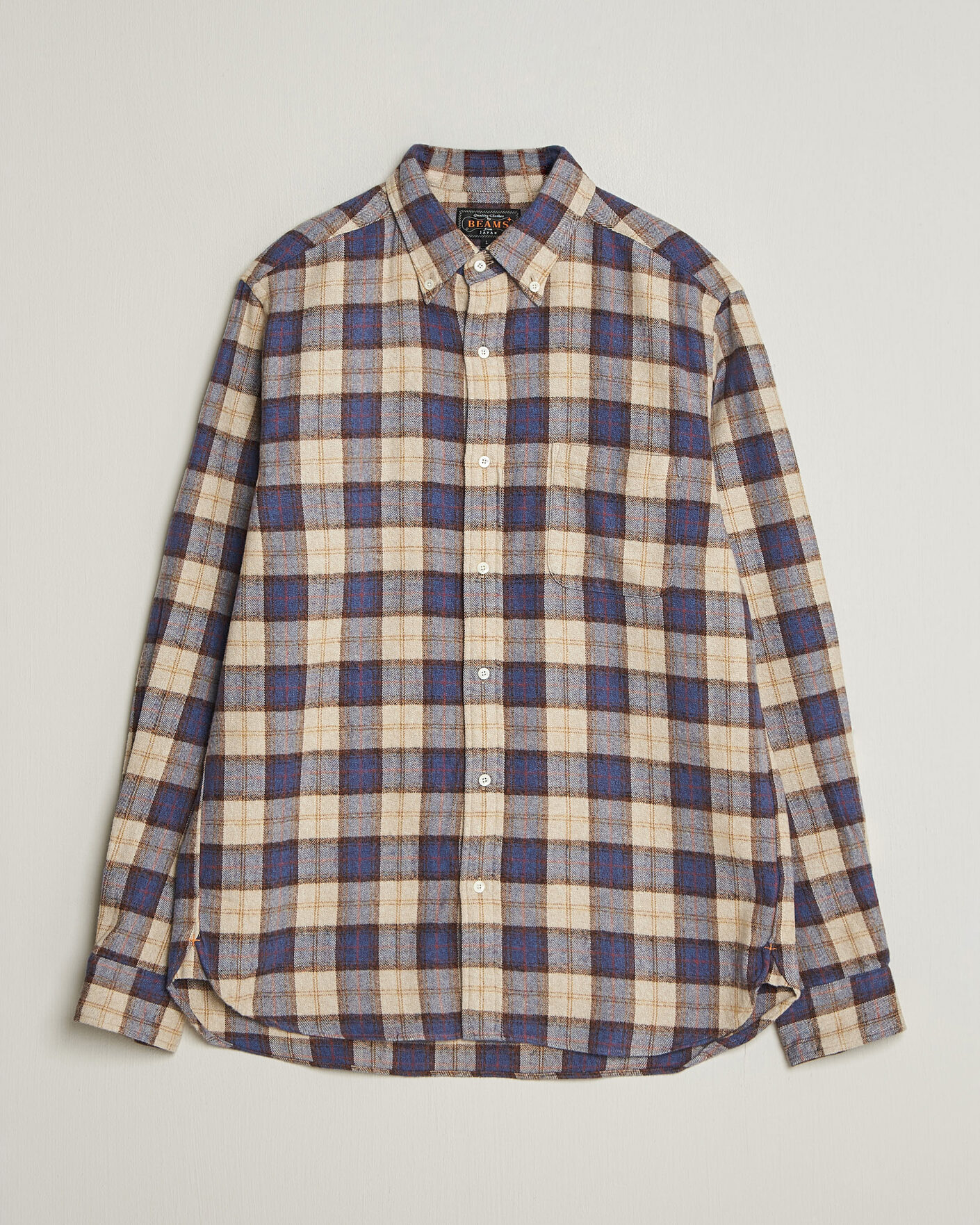 Hombres | Camisas | BEAMS PLUS | Plaid Button Down Shirt White/Blue