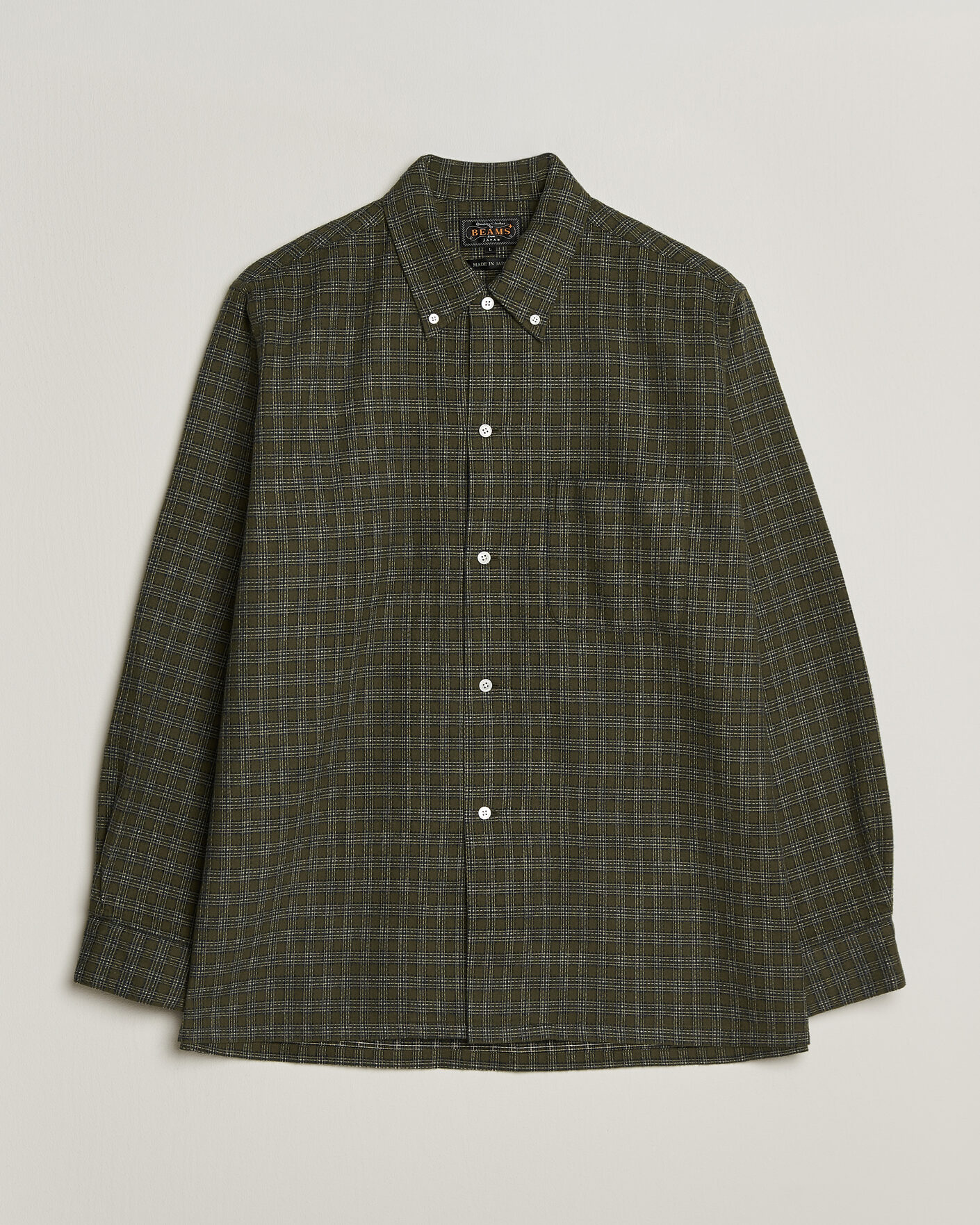 Hombres | Camisas | BEAMS PLUS | Dobby Plaid Button Down Shirt Dark Green