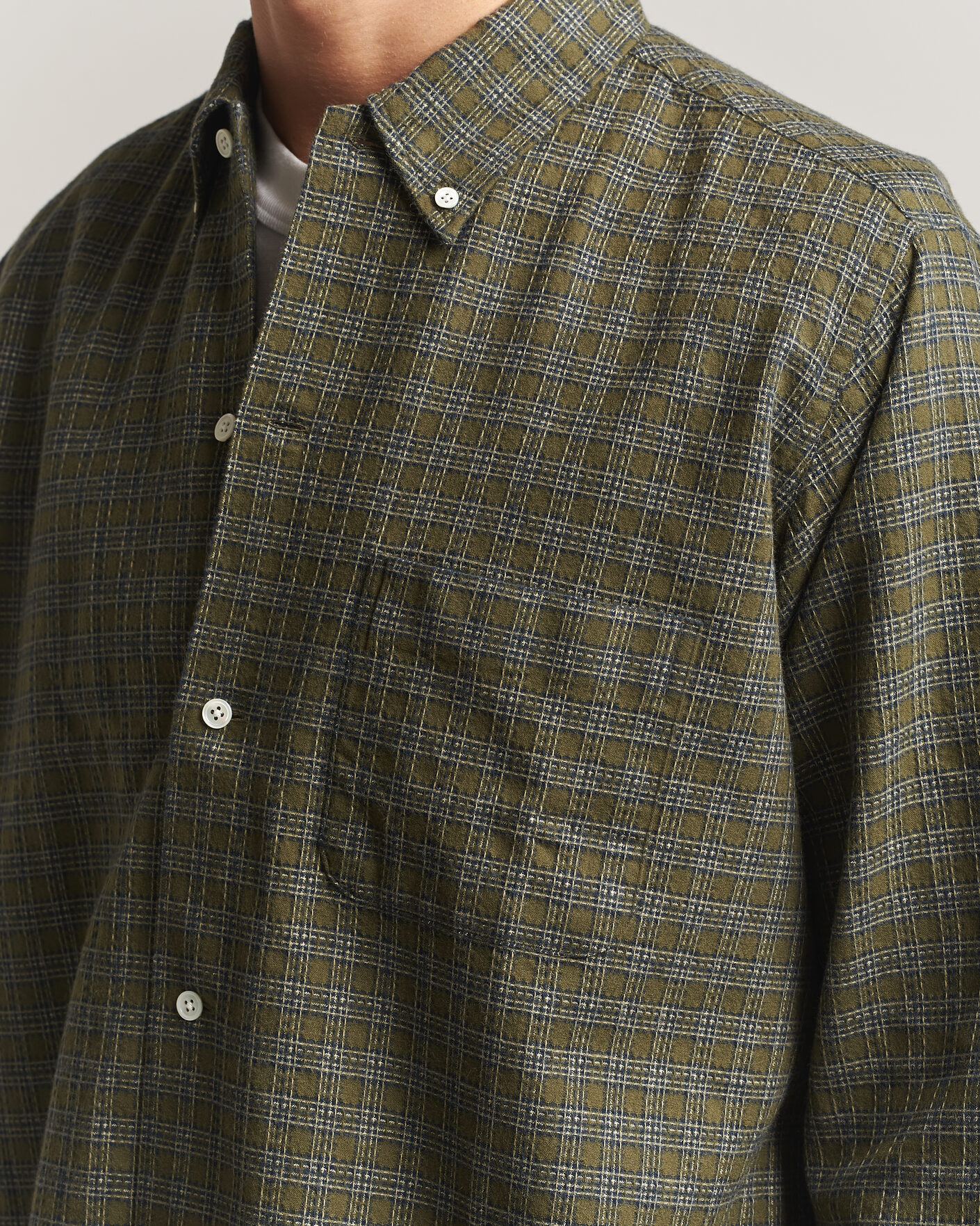 Hombres | Camisas | BEAMS PLUS | Dobby Plaid Button Down Shirt Dark Green
