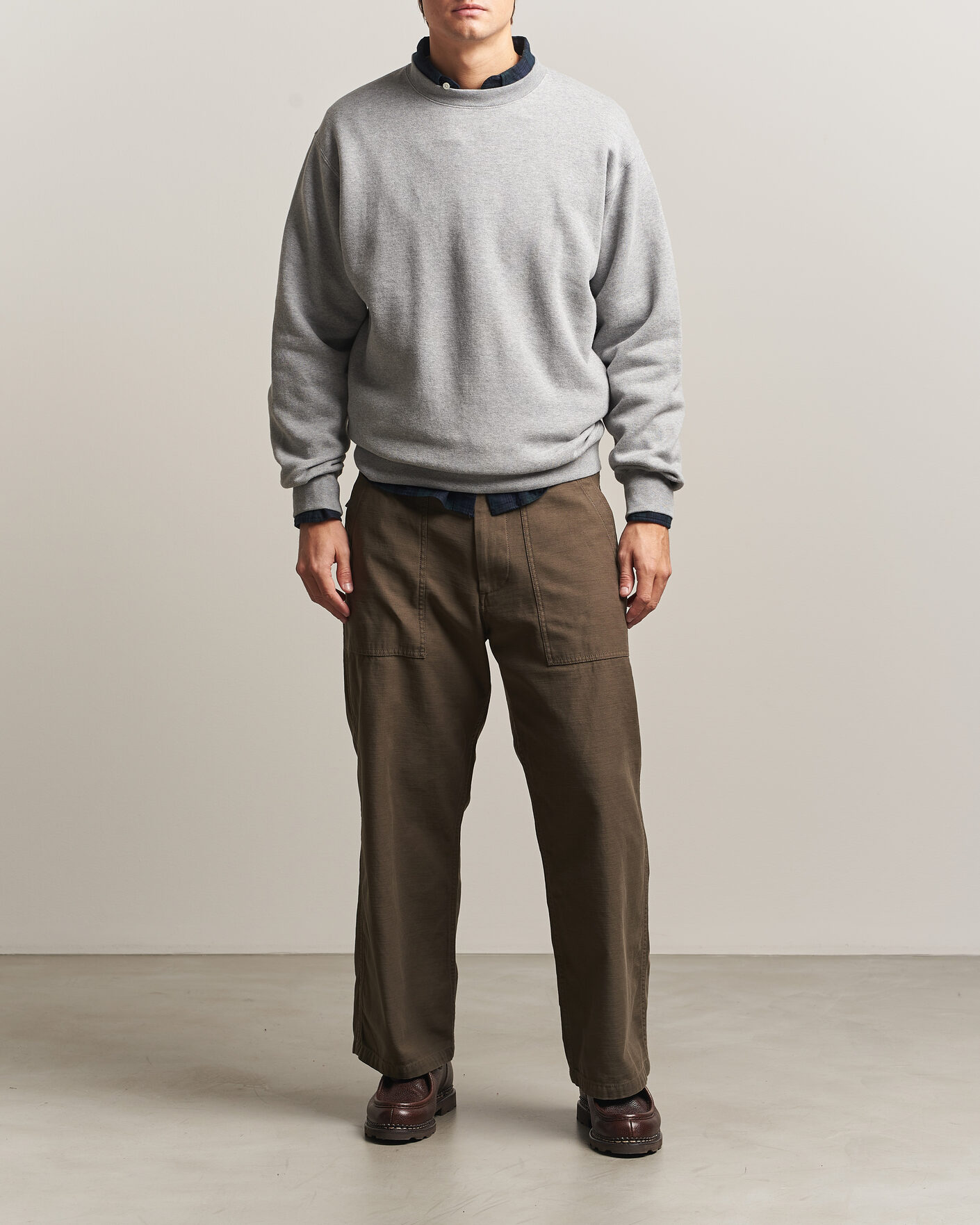 Hombres | Jerséis y prendas de punto | BEAMS PLUS | Soft Sweat Crew Neck Grey