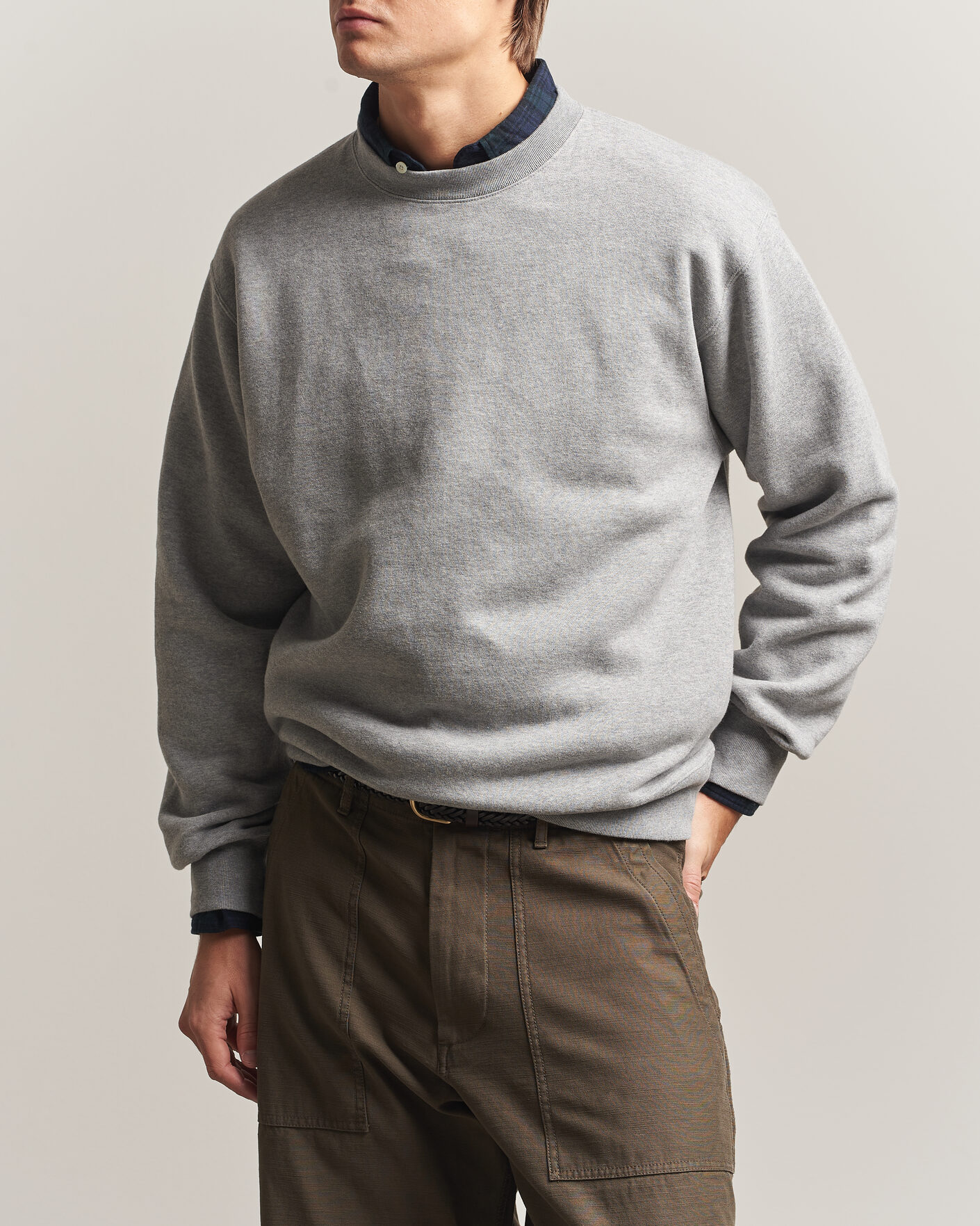 Hombres | Jerséis y prendas de punto | BEAMS PLUS | Soft Sweat Crew Neck Grey