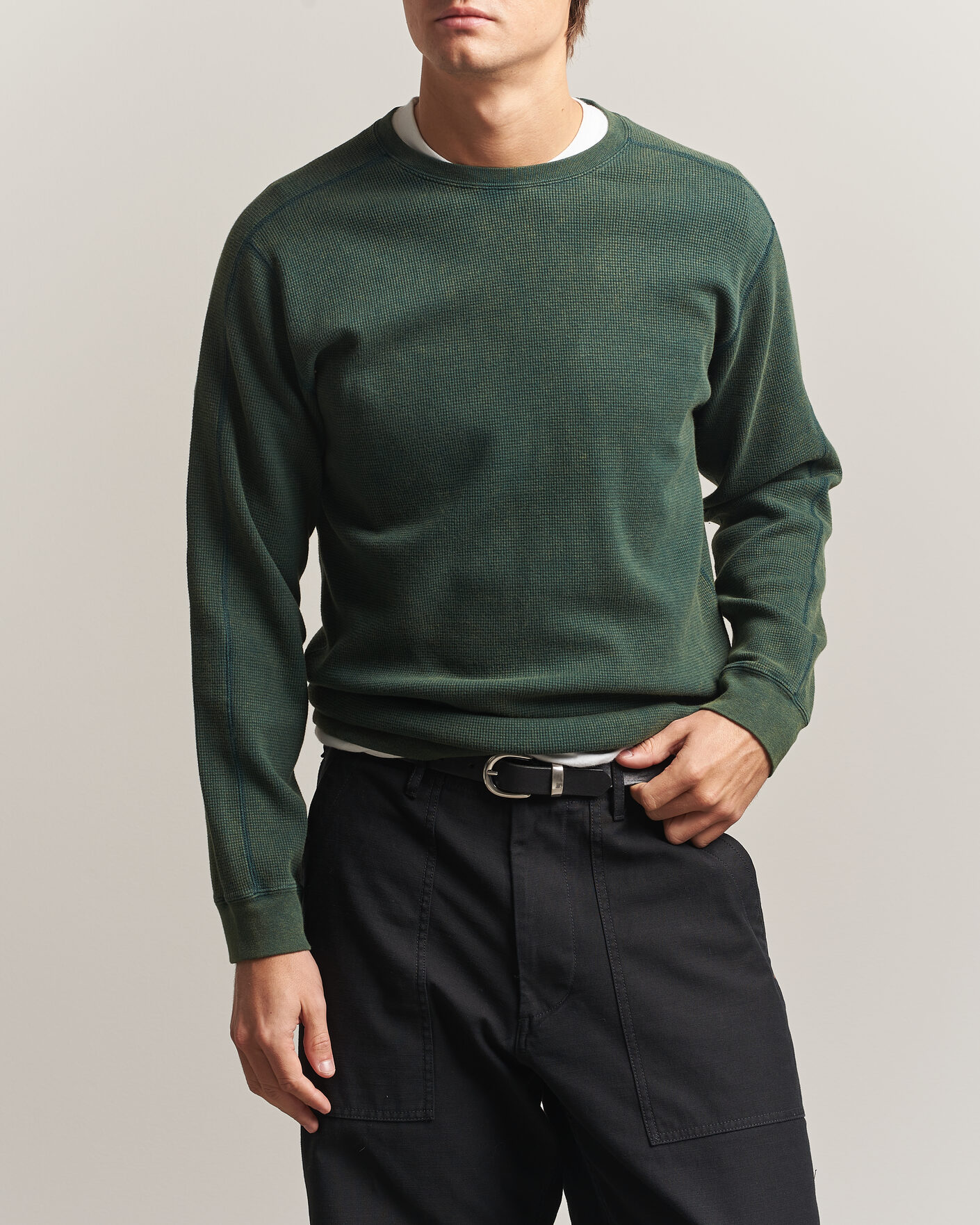 Hombres | Camisetas | BEAMS PLUS | Fade Thermal Crew Green