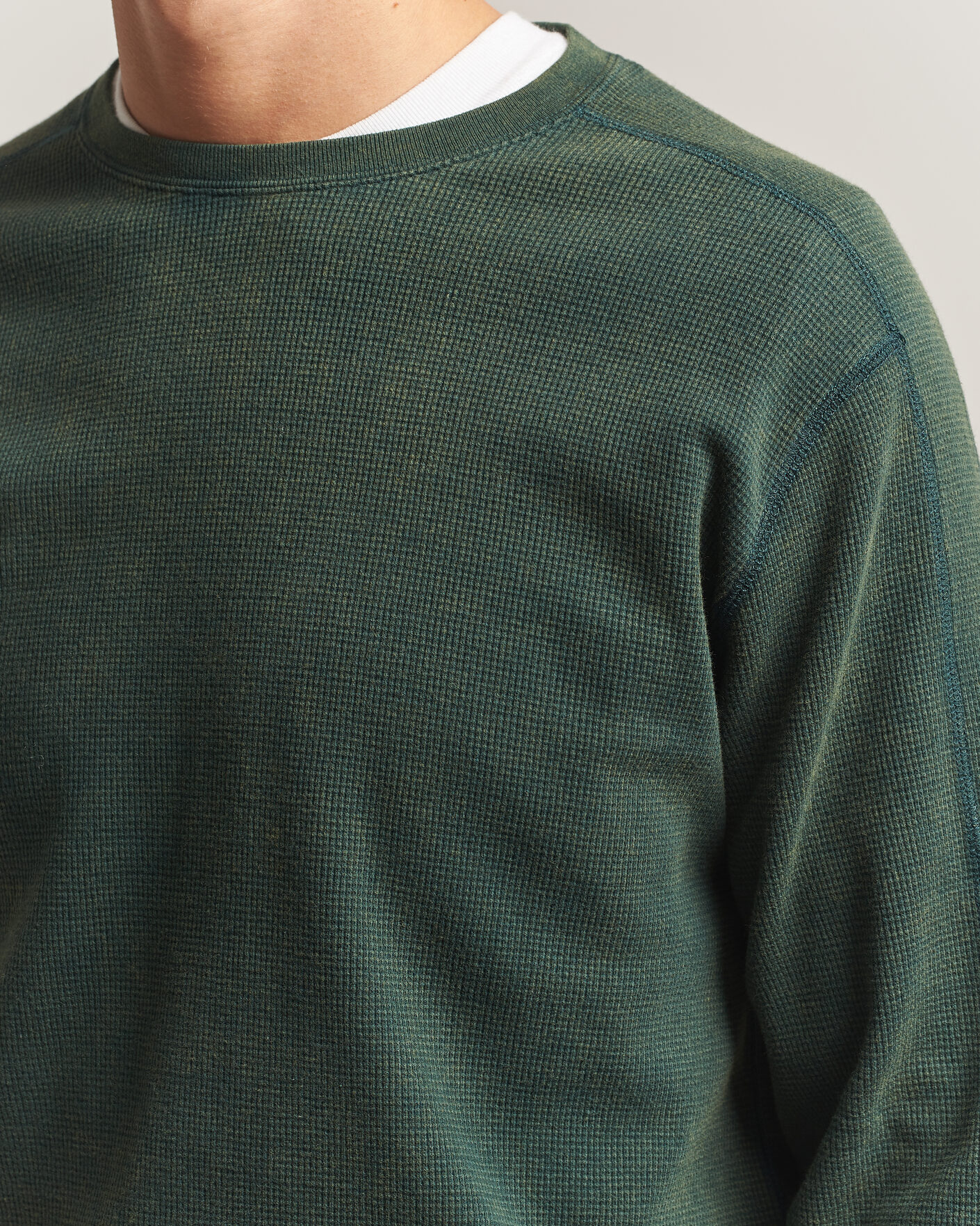 Hombres | Camisetas | BEAMS PLUS | Fade Thermal Crew Green