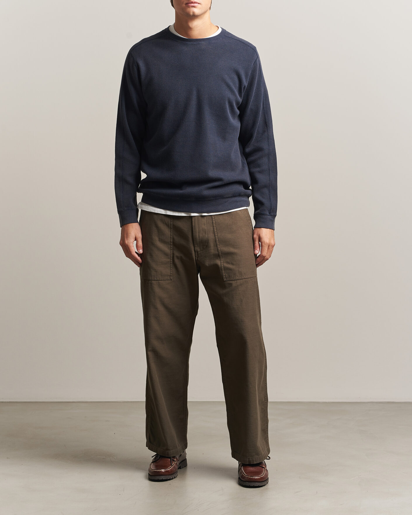 Hombres | Camisetas | BEAMS PLUS | Fade Thermal Crew Navy