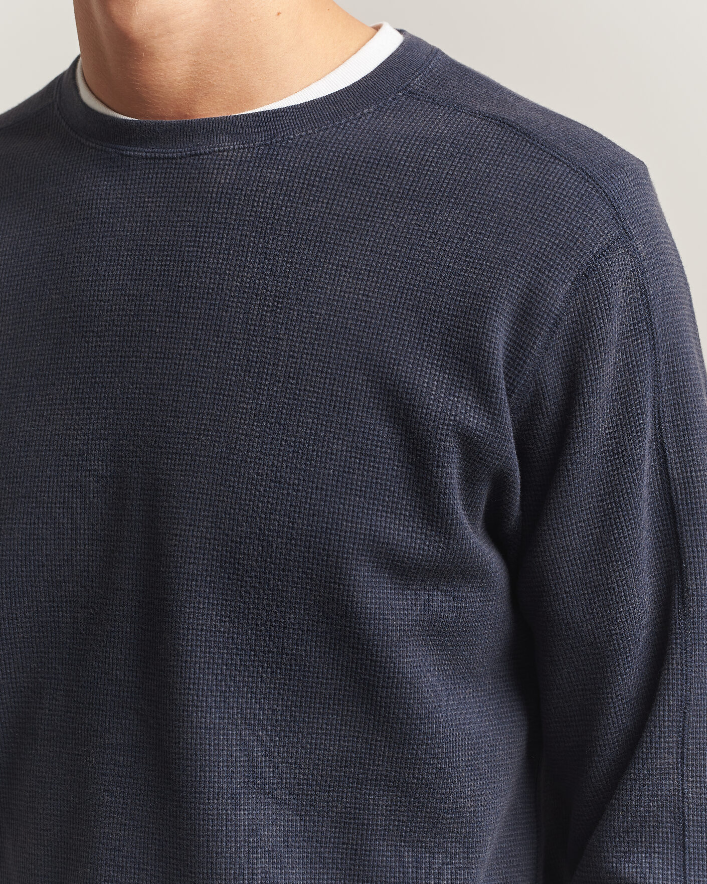 Hombres | Camisetas | BEAMS PLUS | Fade Thermal Crew Navy
