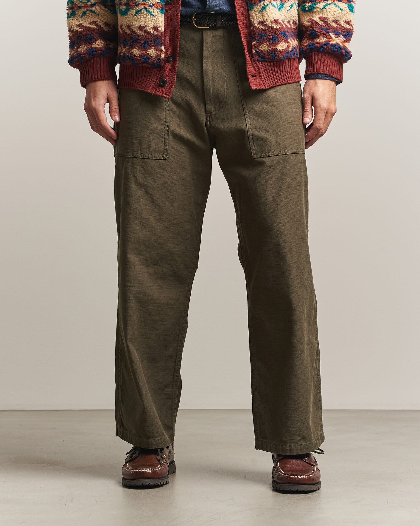 Hombres | Pantalones | BEAMS PLUS | MIL Utility Sateen Trousers Olive Brown