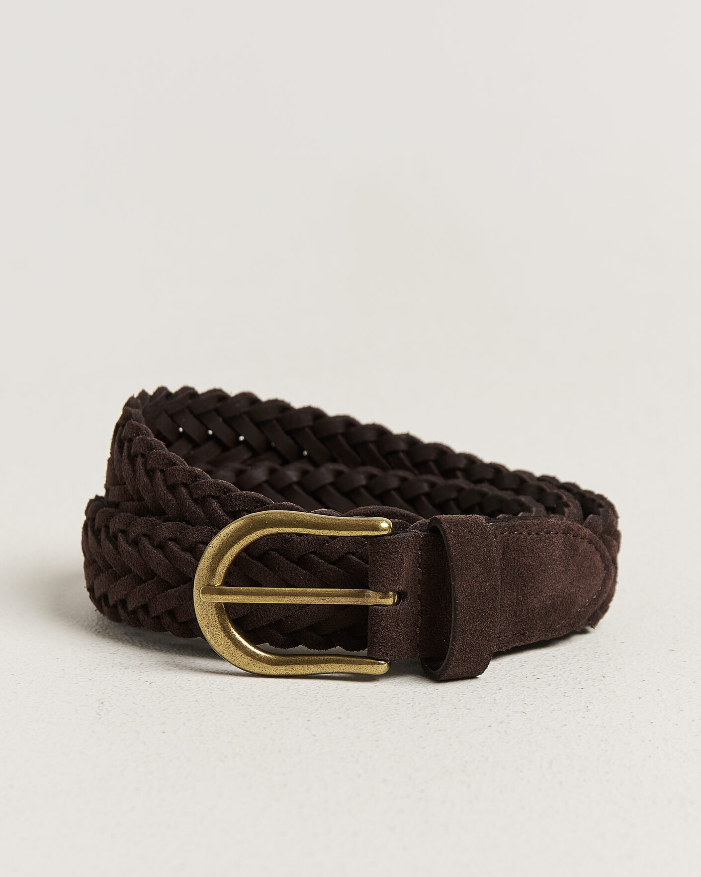 Hombres | Cinturones | BEAMS PLUS | Suede Braided Belt Dark Brown