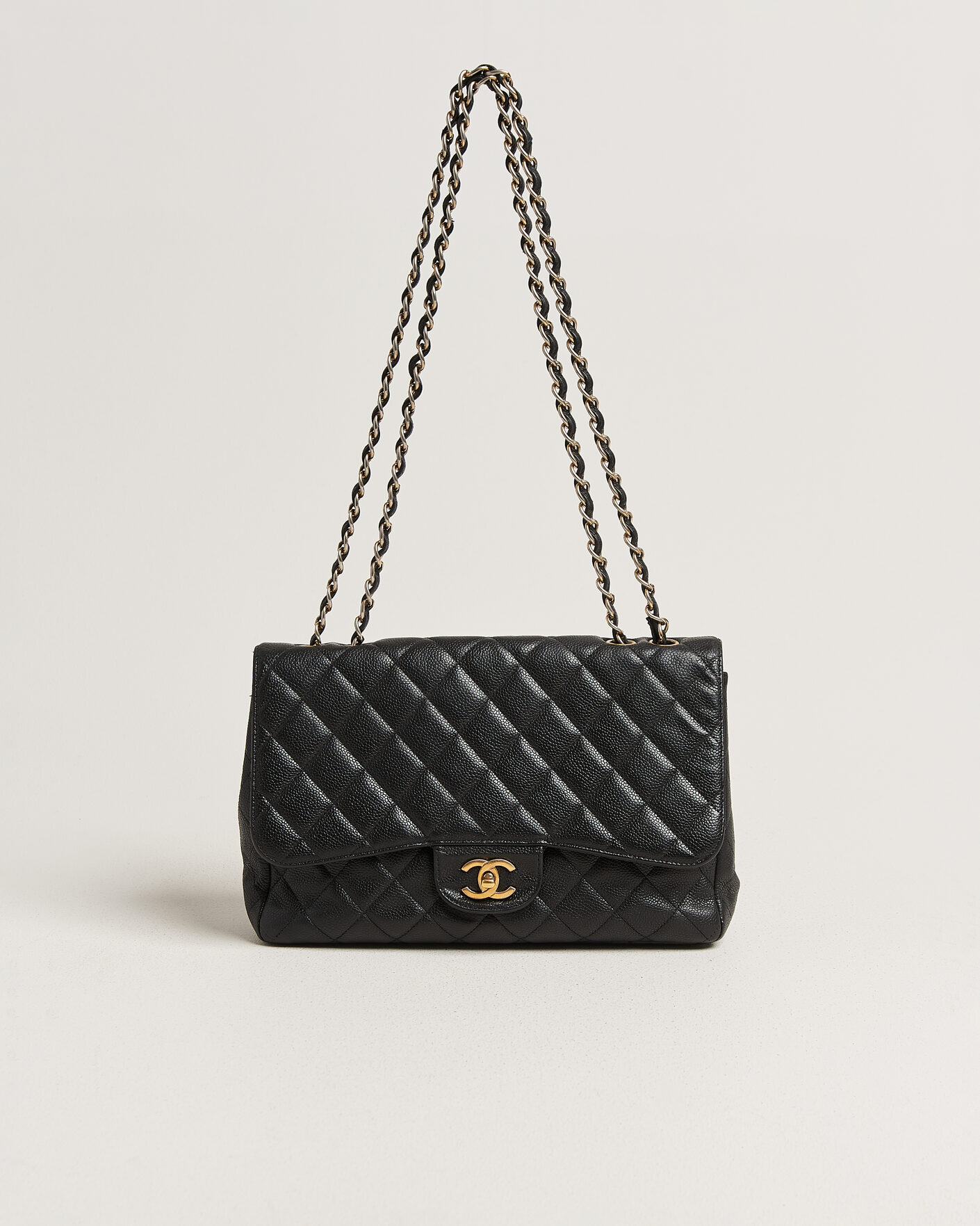 Hombres | Pre-Owned & Vintage Bags | Chanel Pre-Owned | Classic Jumbo Single Flap Bag Caviar Black