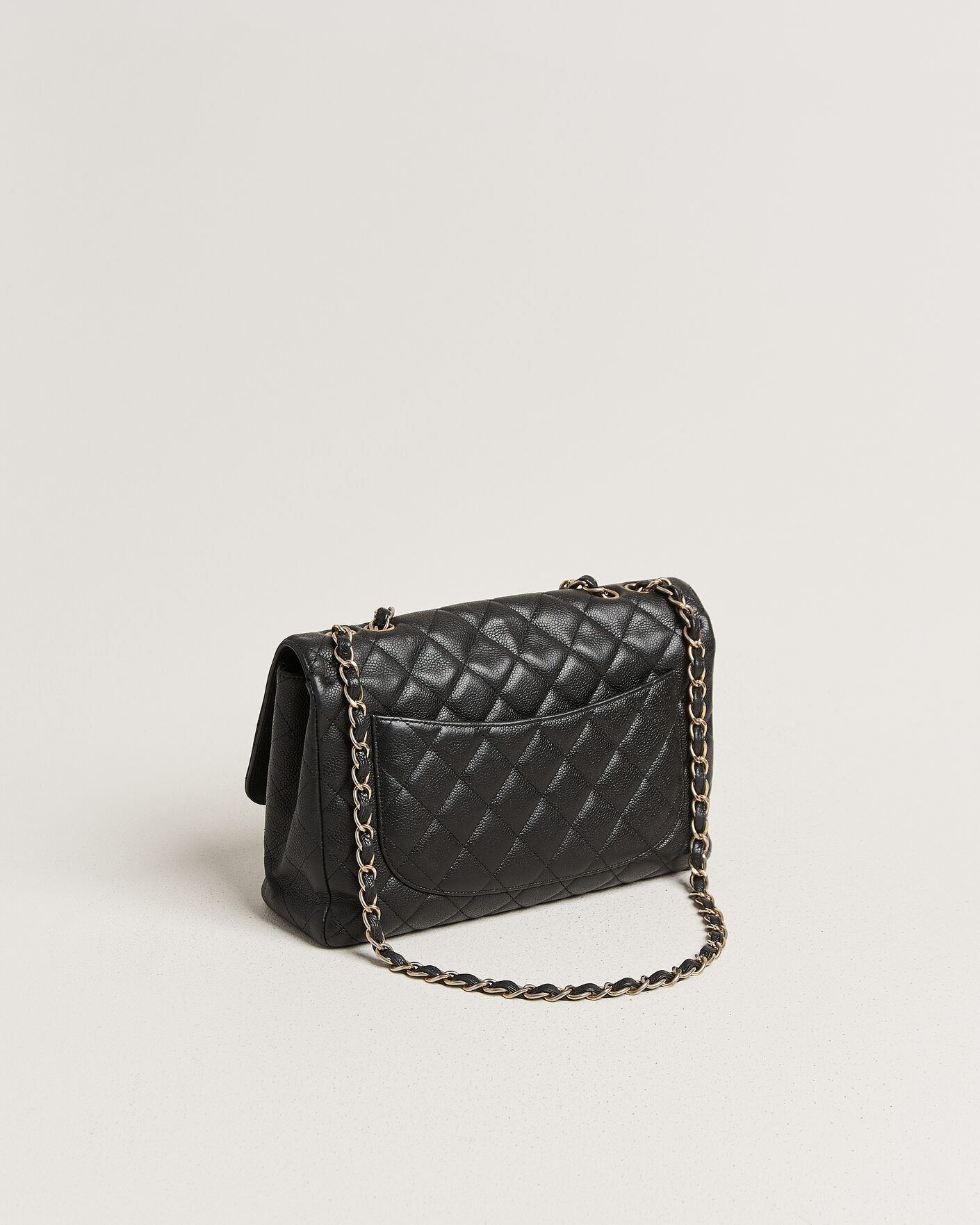 Hombres | Pre-Owned & Vintage Bags | Chanel Pre-Owned | Classic Jumbo Single Flap Bag Caviar Black