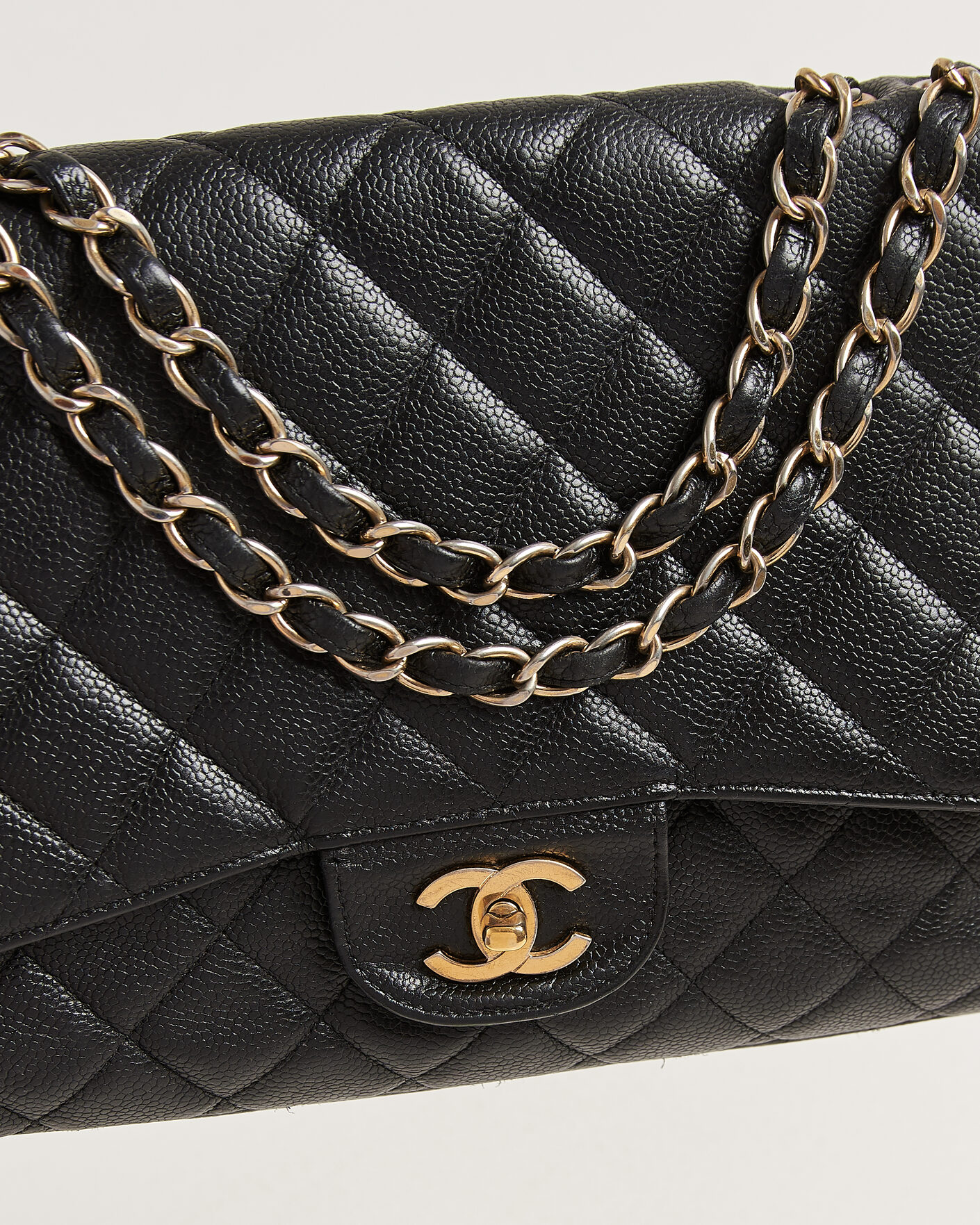 Hombres | Pre-Owned & Vintage Bags | Chanel Pre-Owned | Classic Jumbo Single Flap Bag Caviar Black