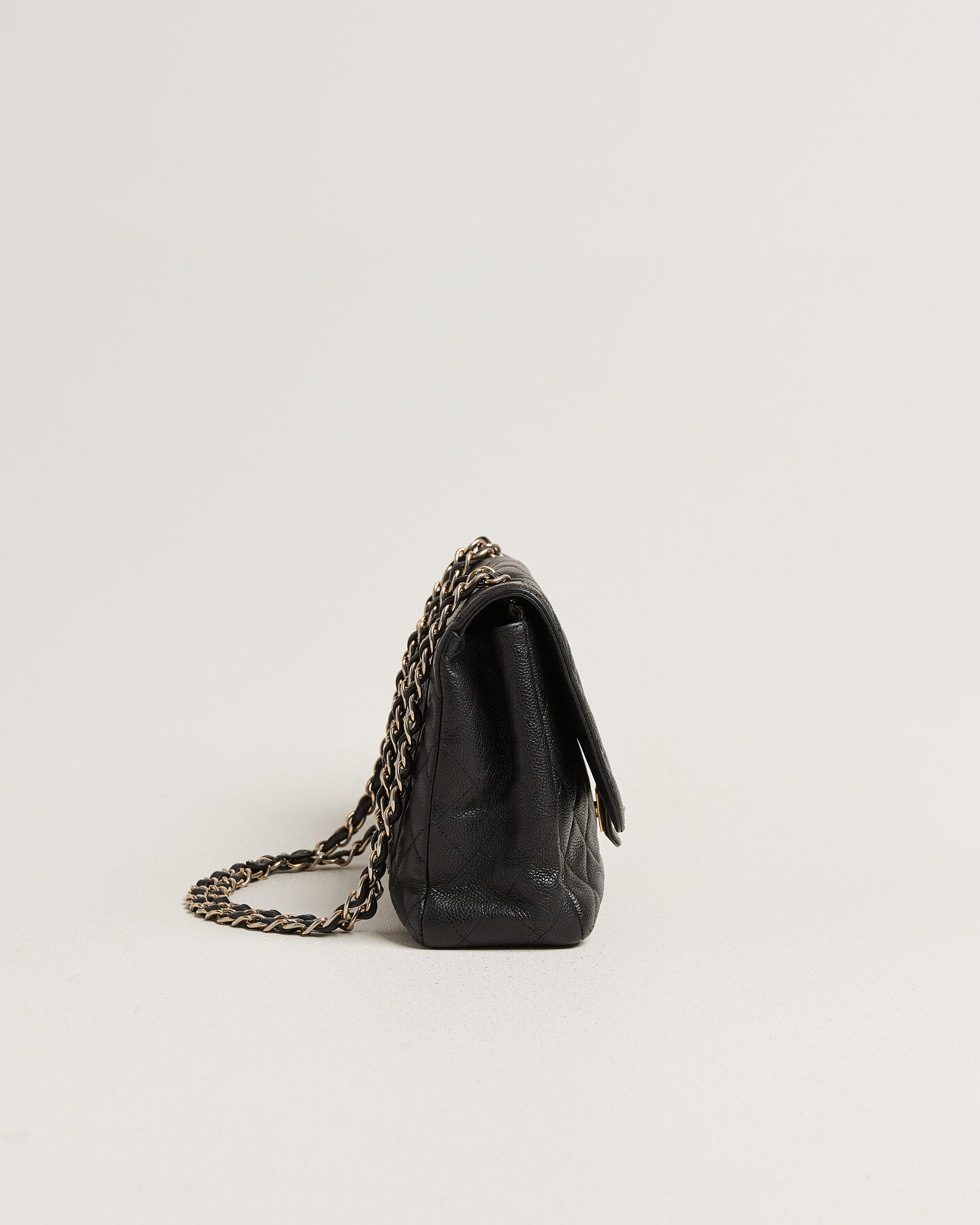 Hombres | Pre-Owned & Vintage Bags | Chanel Pre-Owned | Classic Jumbo Single Flap Bag Caviar Black