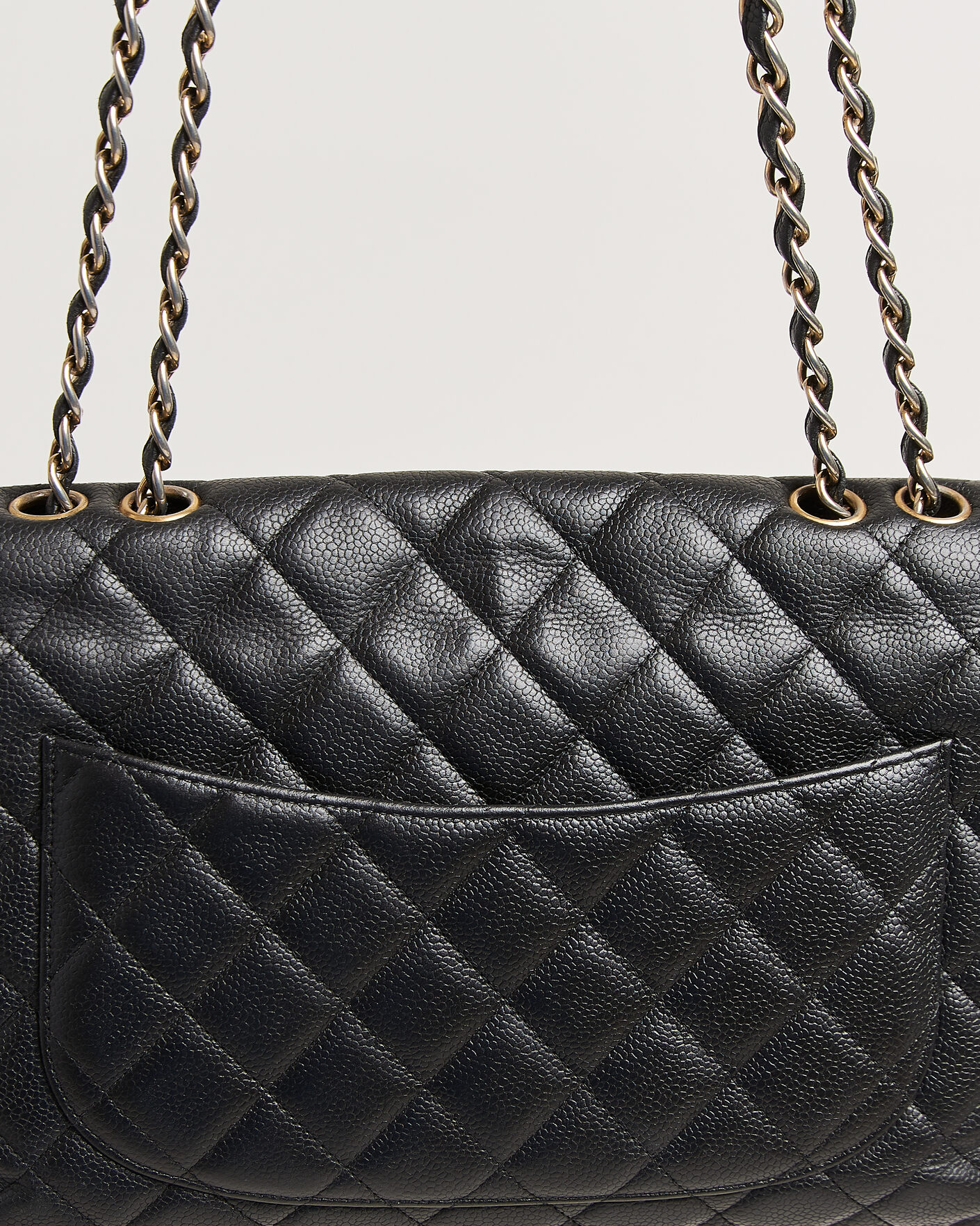 Hombres | Pre-Owned & Vintage Bags | Chanel Pre-Owned | Classic Jumbo Single Flap Bag Caviar Black