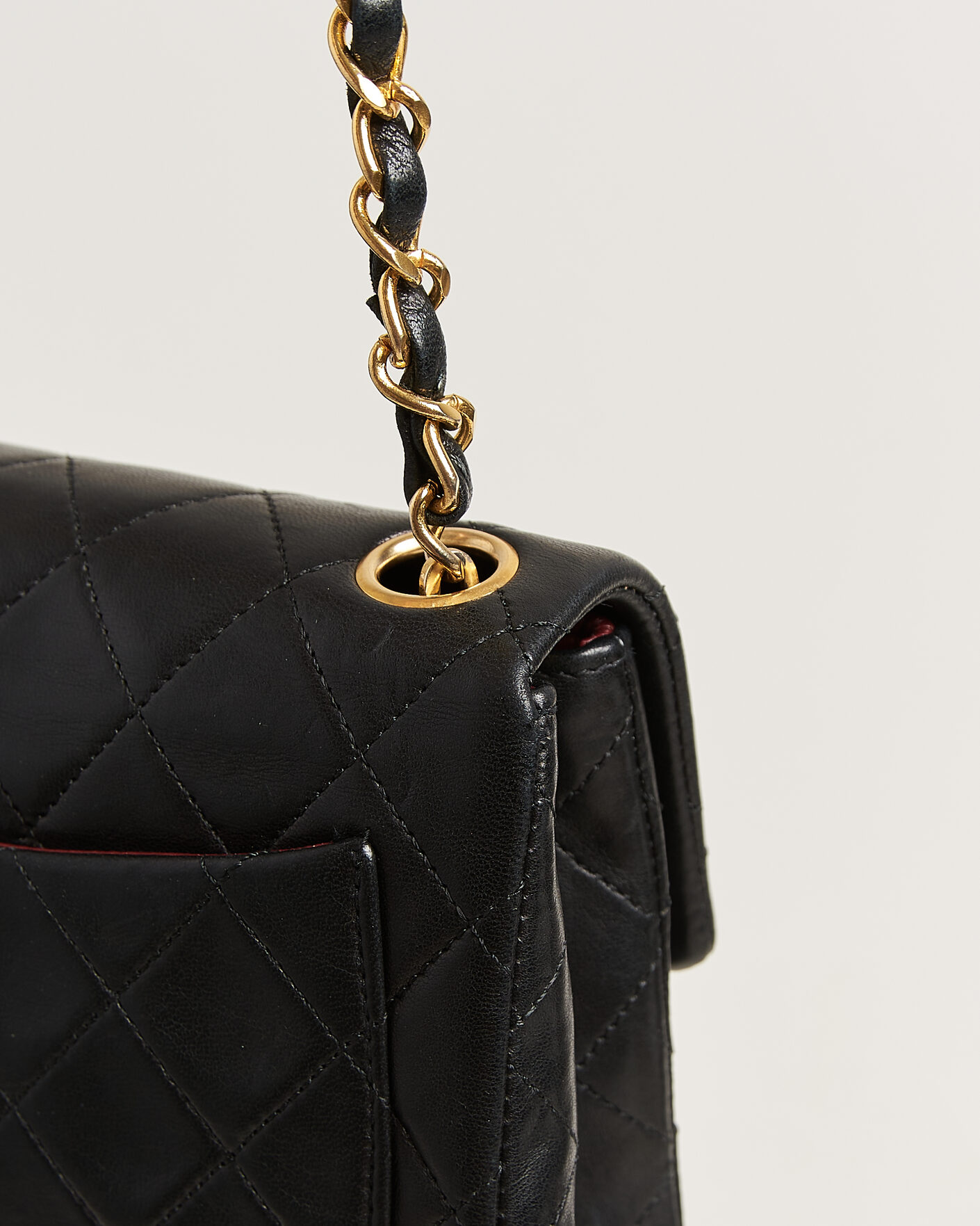 Hombres | Pre-Owned & Vintage Bags | Chanel Pre-Owned | Classic Mini Square Single Flap Bag Lambskin Black