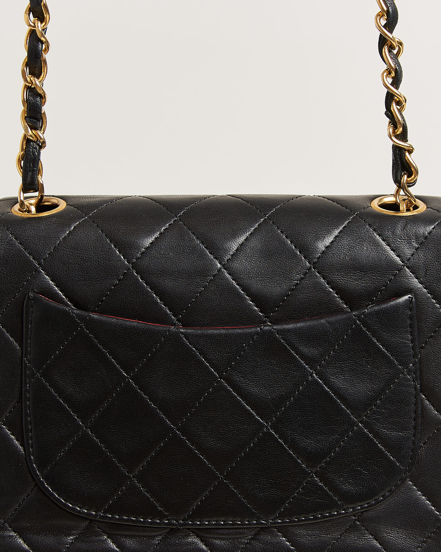 Hombres | Pre-Owned & Vintage Bags | Chanel Pre-Owned | Classic Mini Square Single Flap Bag Lambskin Black