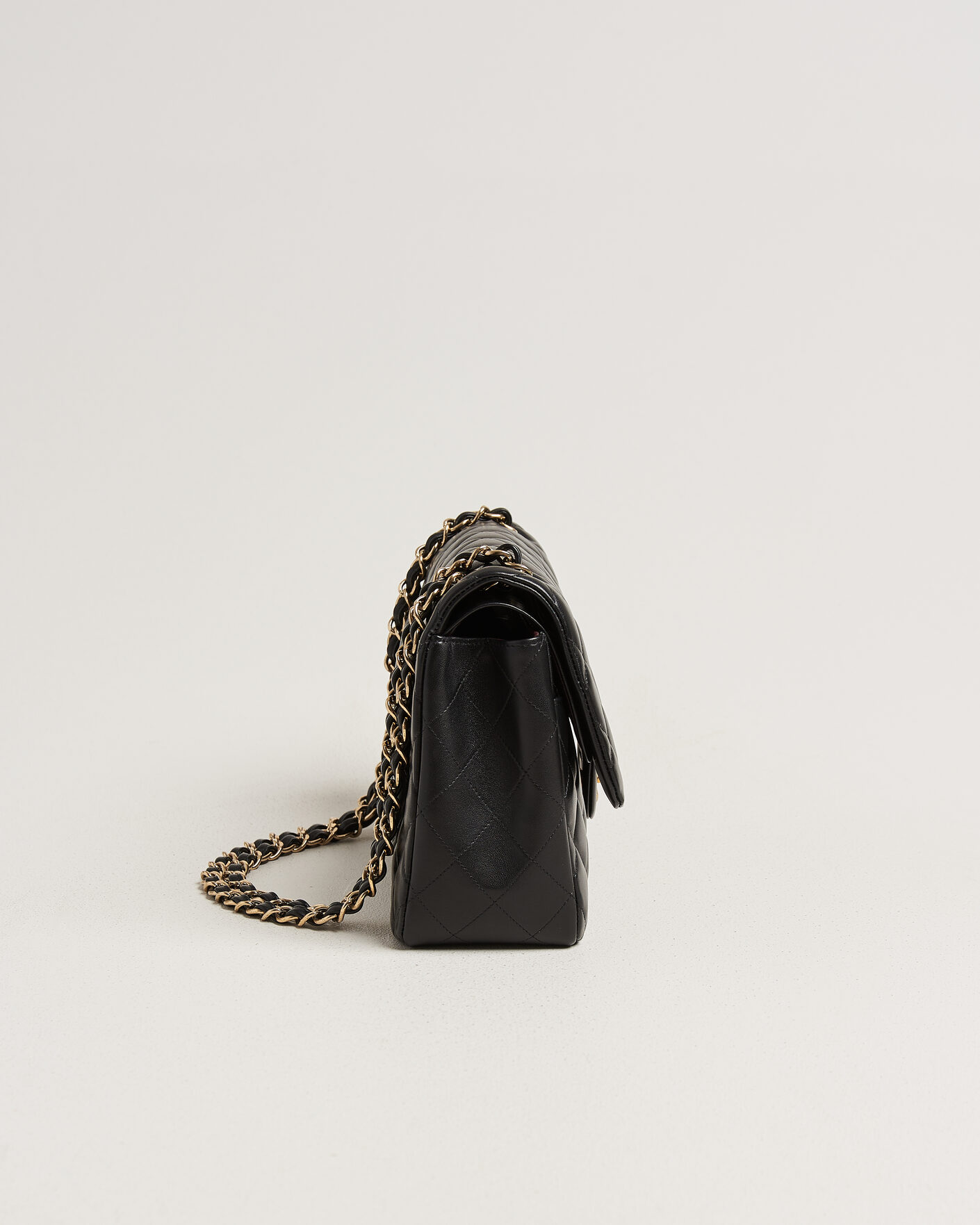 Hombres | Pre-Owned & Vintage Bags | Chanel Pre-Owned | Classic Jumbo Double Flap Bag Lambskin Black