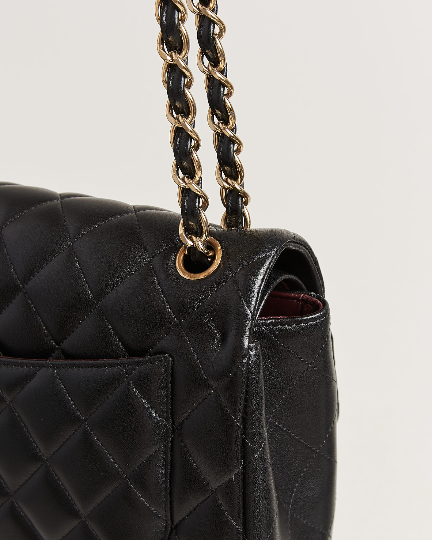 Hombres | Pre-Owned & Vintage Bags | Chanel Pre-Owned | Classic Jumbo Double Flap Bag Lambskin Black