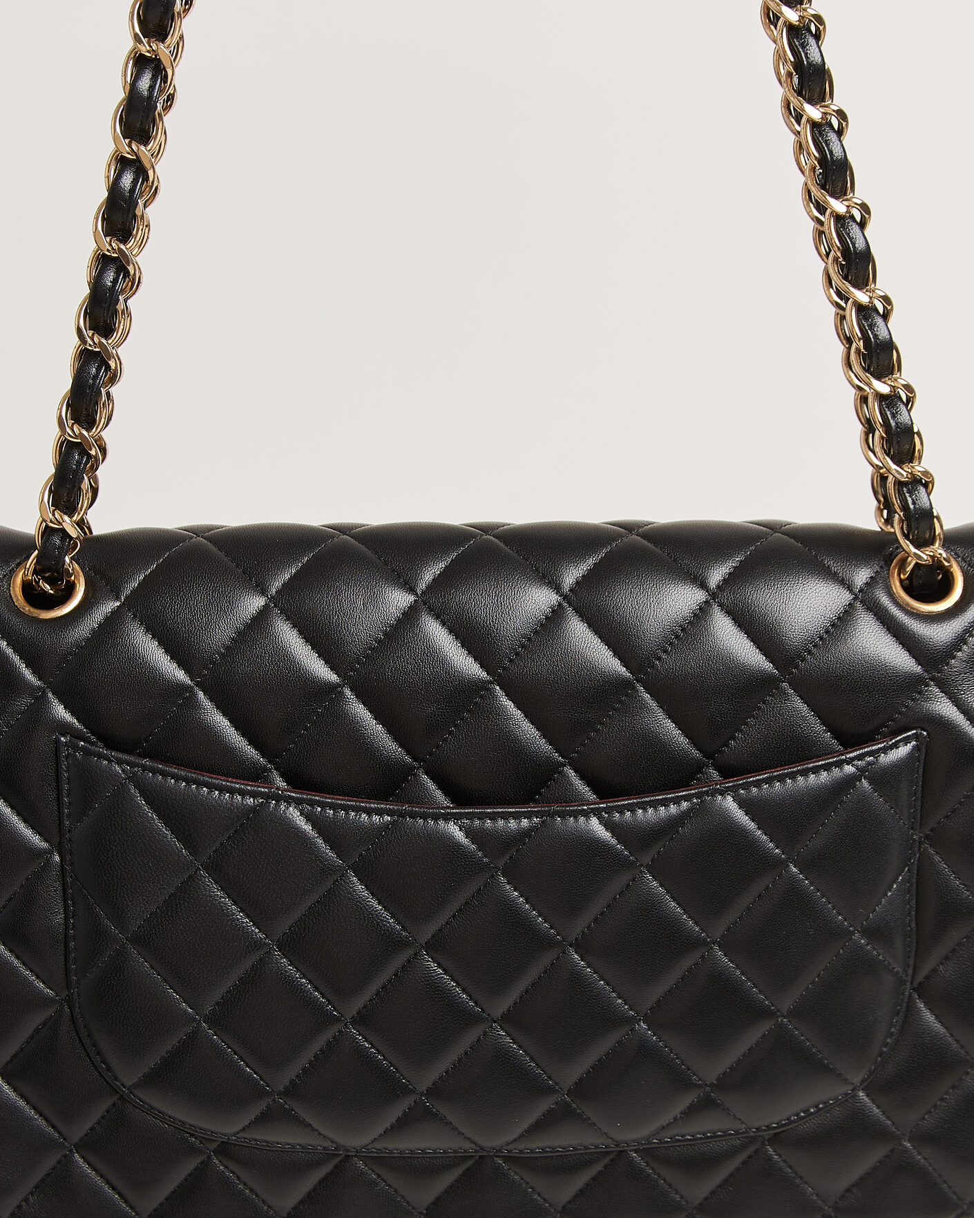 Hombres | Pre-Owned & Vintage Bags | Chanel Pre-Owned | Classic Jumbo Double Flap Bag Lambskin Black