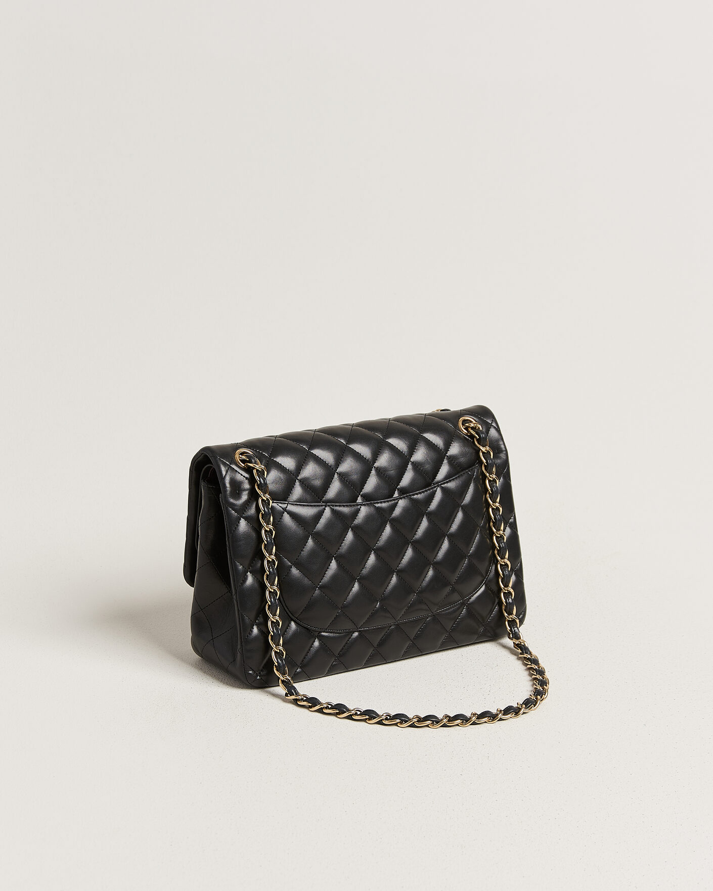 Hombres | Pre-Owned & Vintage Bags | Chanel Pre-Owned | Classic Jumbo Double Flap Bag Lambskin Black