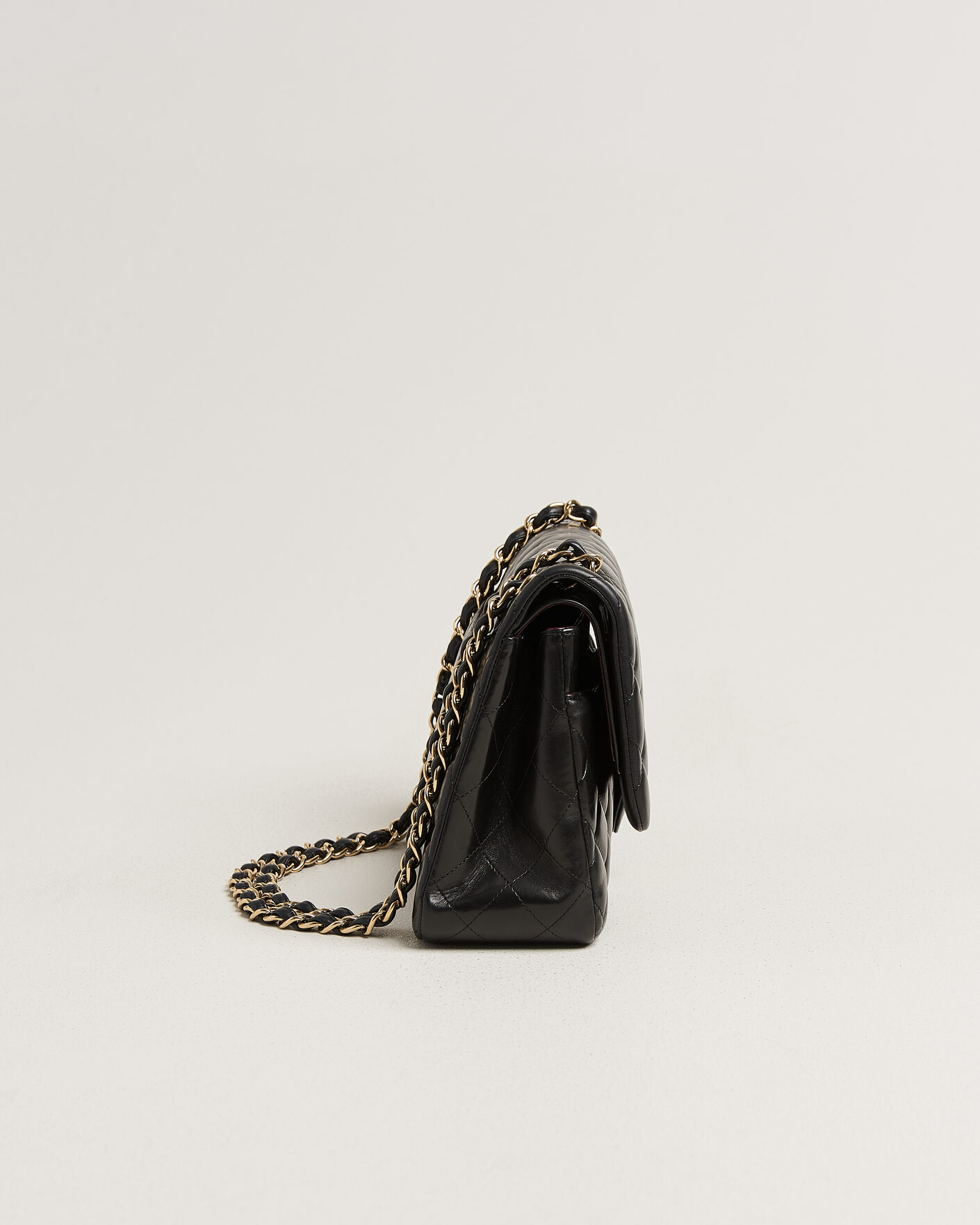Hombres | Pre-Owned & Vintage Bags | Chanel Pre-Owned | Classic Jumbo Double Flap Bag Lambskin Black