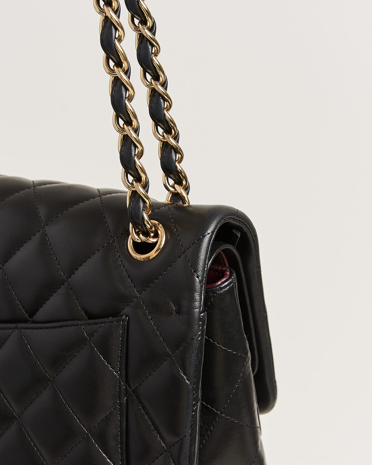 Hombres | Pre-Owned & Vintage Bags | Chanel Pre-Owned | Classic Jumbo Double Flap Bag Lambskin Black