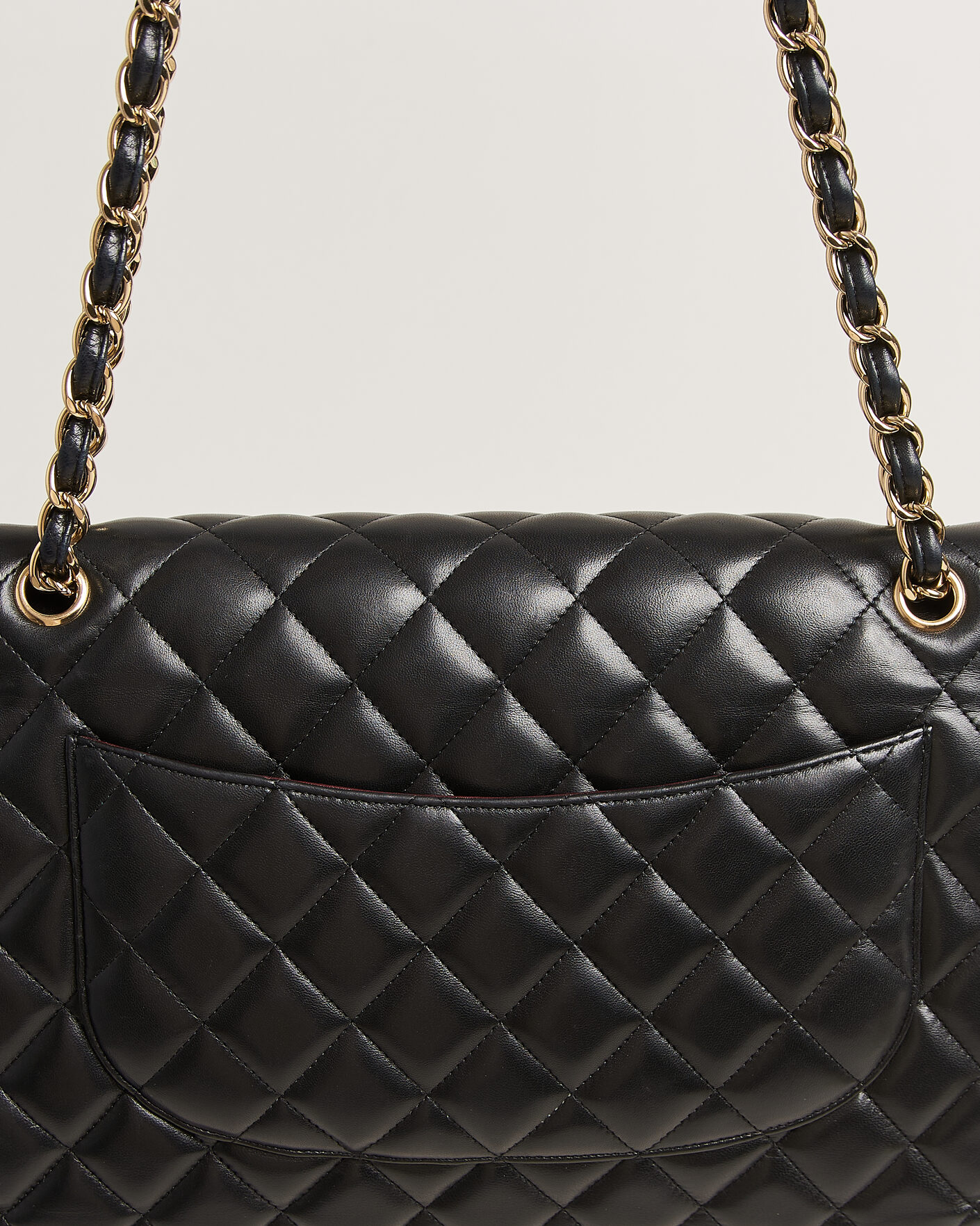 Hombres | Pre-Owned & Vintage Bags | Chanel Pre-Owned | Classic Jumbo Double Flap Bag Lambskin Black