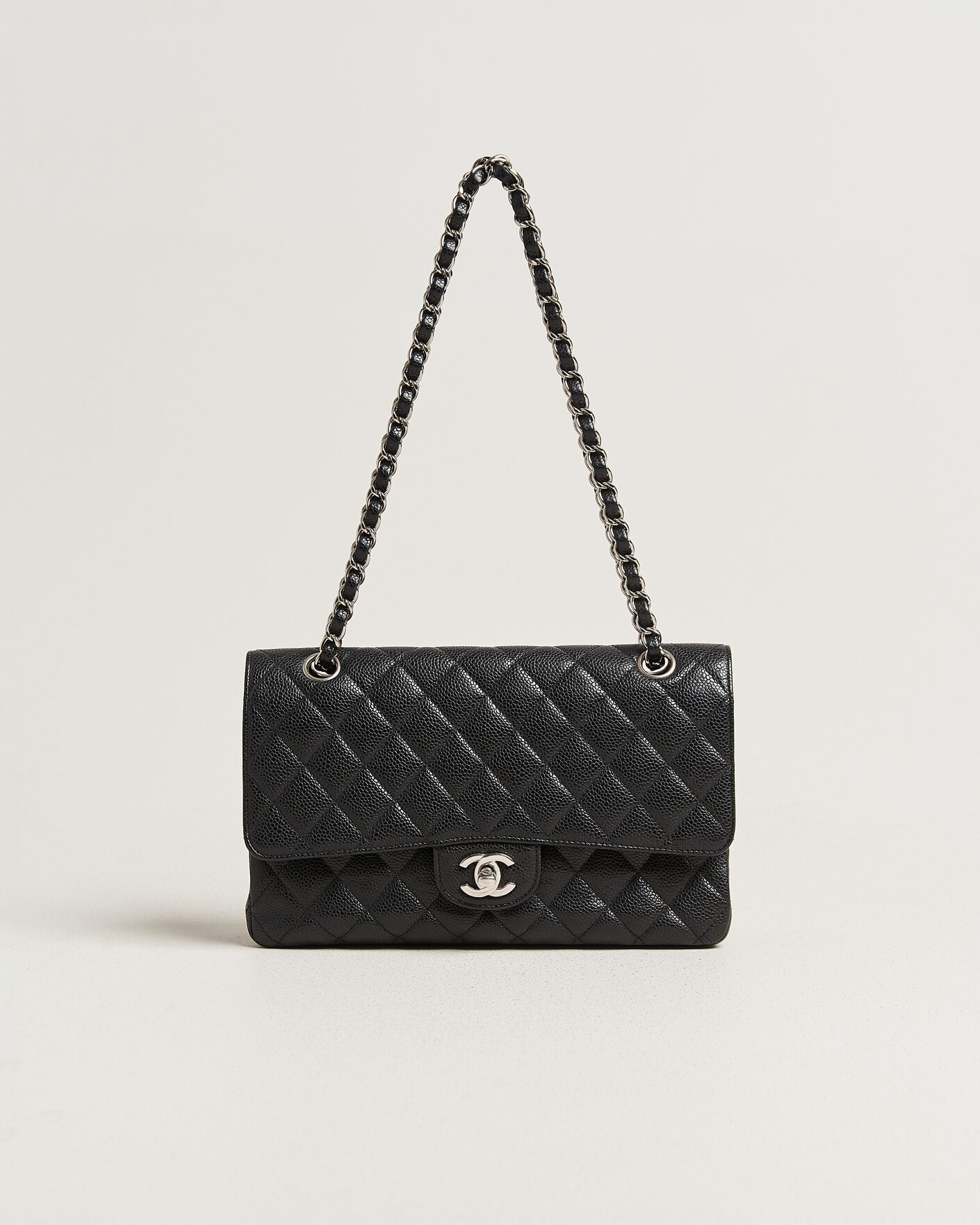 Hombres | Pre-Owned & Vintage Bags | Chanel Pre-Owned | Classic Medium Single Flap Bag Caviar Black