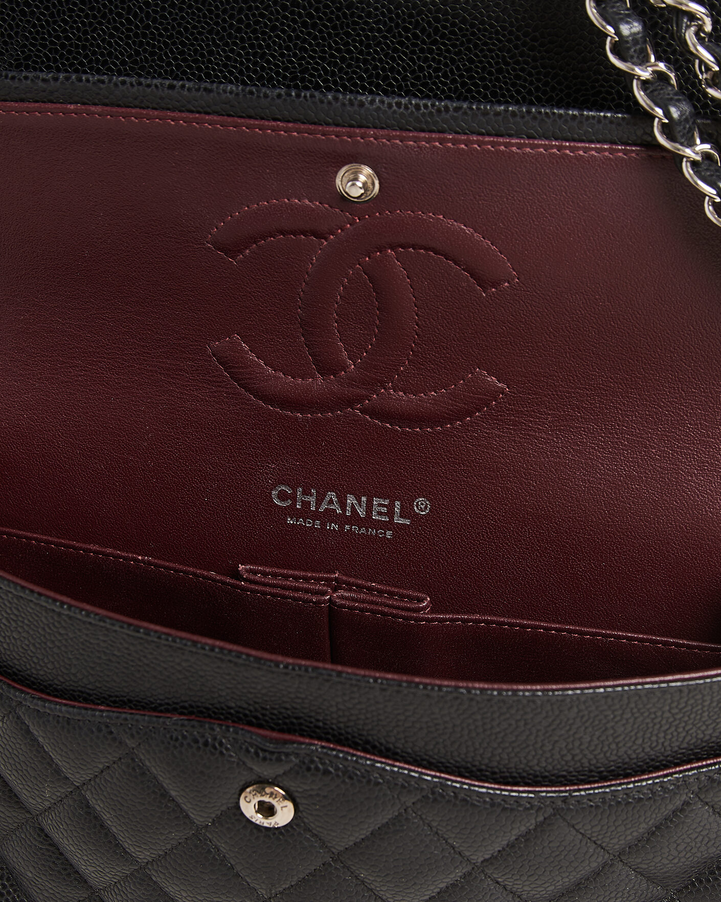 Hombres | Pre-Owned & Vintage Bags | Chanel Pre-Owned | Classic Medium Single Flap Bag Caviar Black