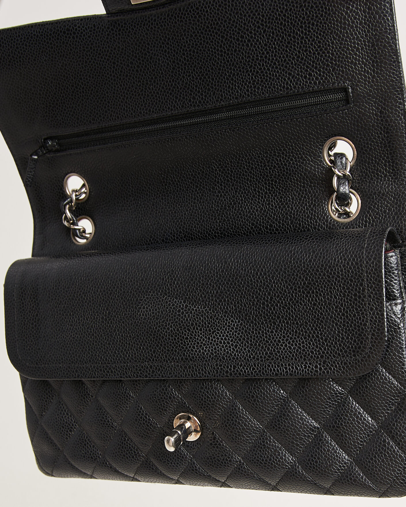 Hombres | Pre-Owned & Vintage Bags | Chanel Pre-Owned | Classic Medium Single Flap Bag Caviar Black