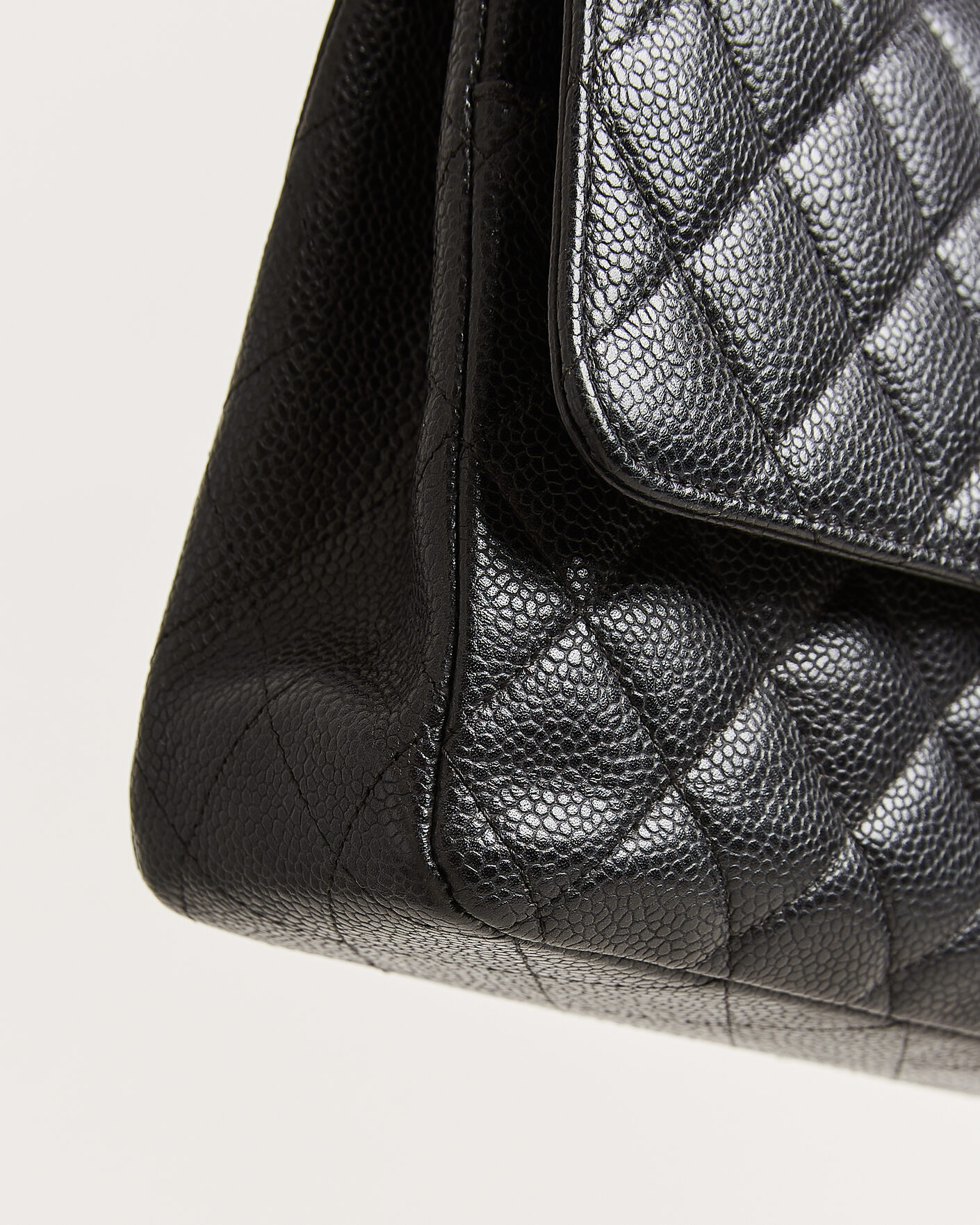 Hombres | Pre-Owned & Vintage Bags | Chanel Pre-Owned | Classic Medium Single Flap Bag Caviar Black