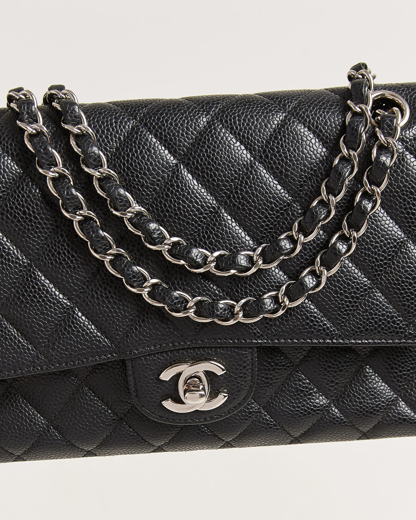 Hombres | Pre-Owned & Vintage Bags | Chanel Pre-Owned | Classic Medium Single Flap Bag Caviar Black
