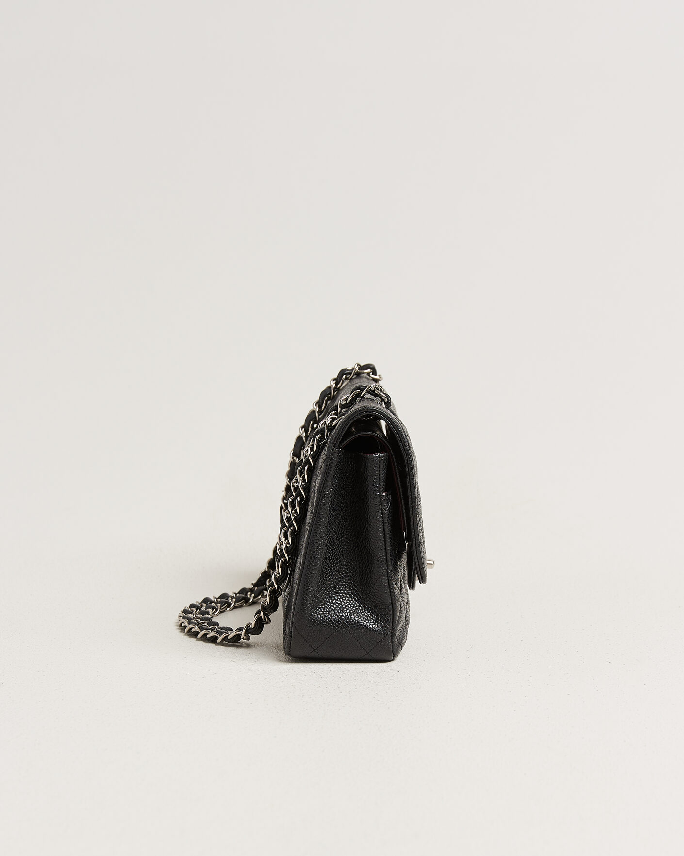 Hombres | Pre-Owned & Vintage Bags | Chanel Pre-Owned | Classic Medium Single Flap Bag Caviar Black