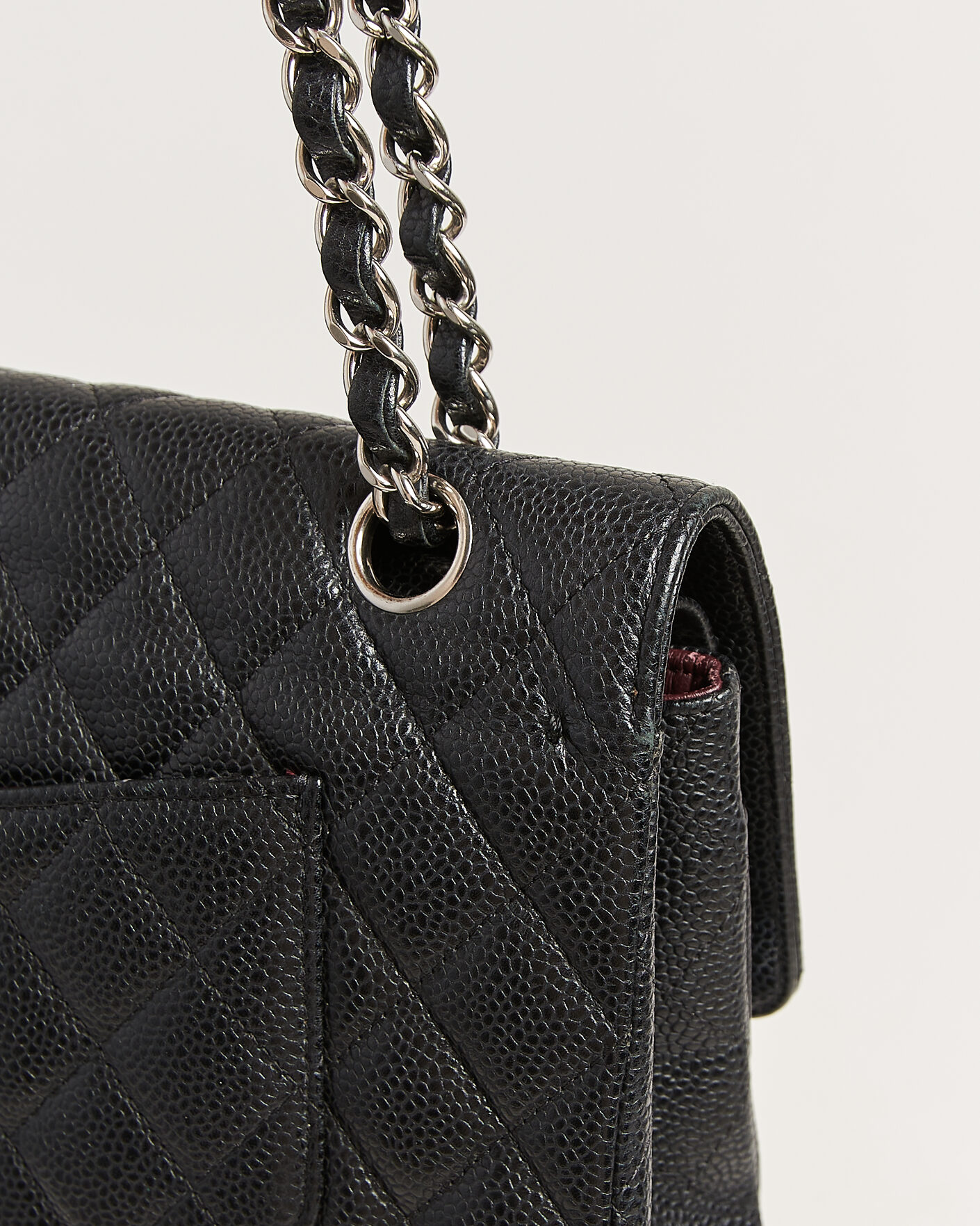 Hombres | Pre-Owned & Vintage Bags | Chanel Pre-Owned | Classic Medium Single Flap Bag Caviar Black