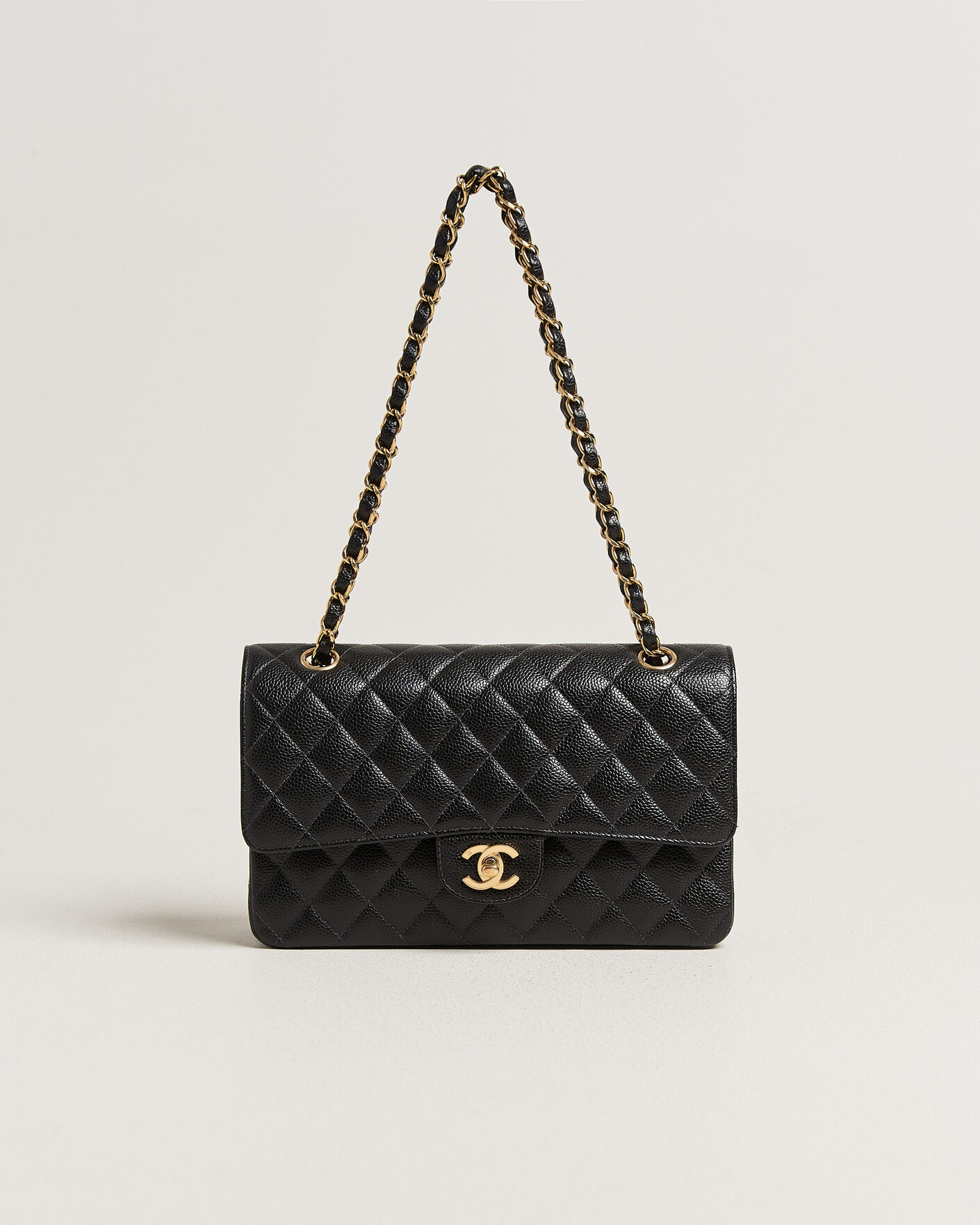 Hombres | Pre-Owned & Vintage Bags | Chanel Pre-Owned | Classic Medium Double Flap Bag Caviar Black