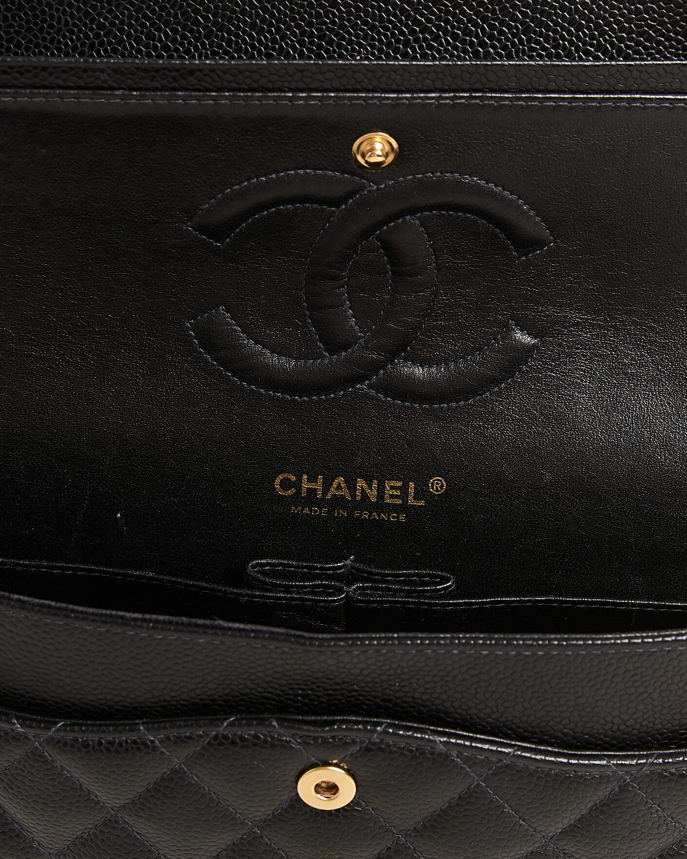 Hombres | Pre-Owned & Vintage Bags | Chanel Pre-Owned | Classic Medium Double Flap Bag Caviar Black
