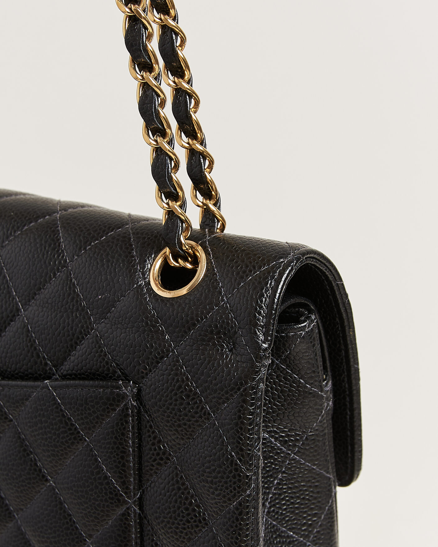 Hombres | Pre-Owned & Vintage Bags | Chanel Pre-Owned | Classic Medium Double Flap Bag Caviar Black