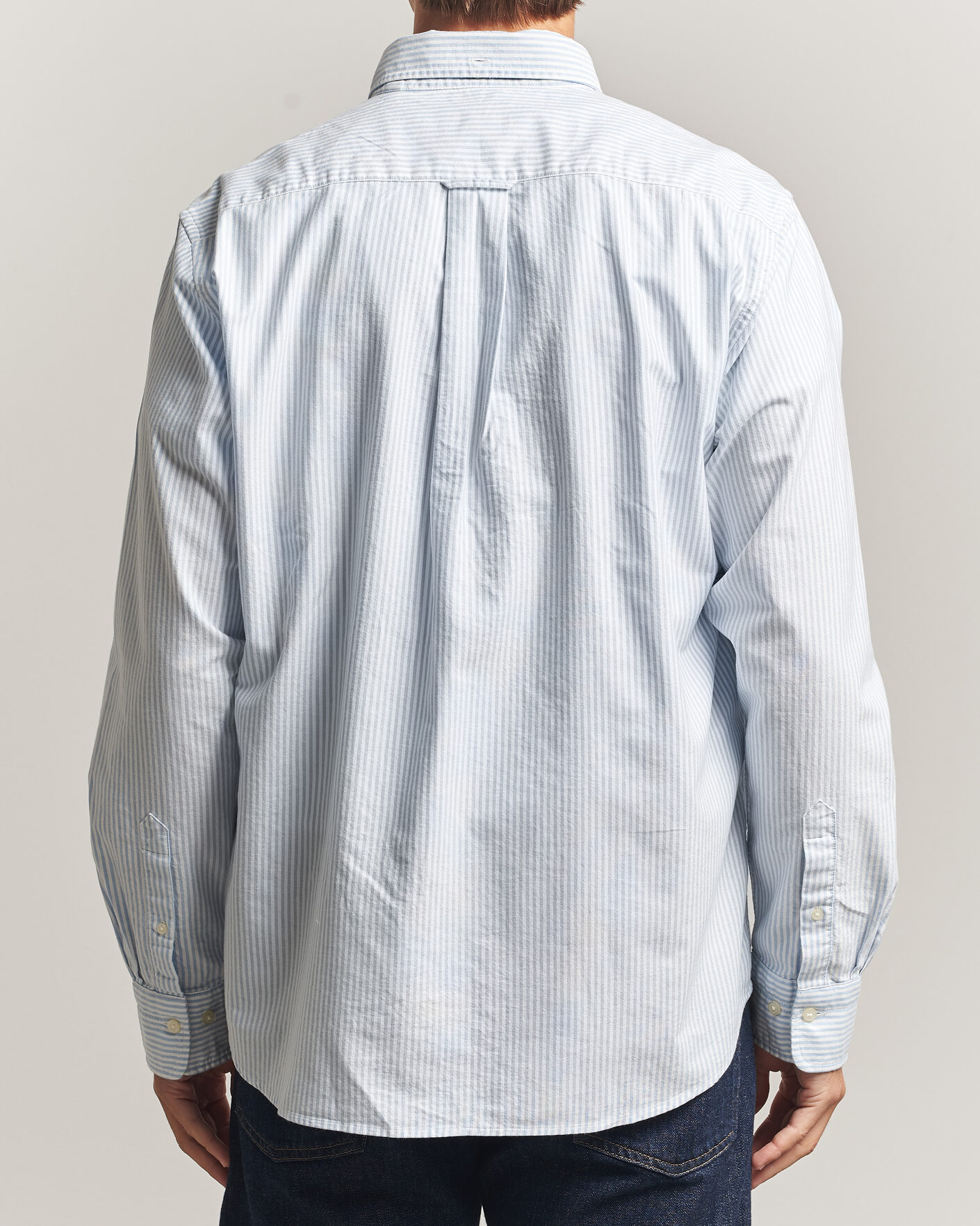 Hombres | Camisas | Gant | Regular Fit Striped Oxford Shirt College Blue