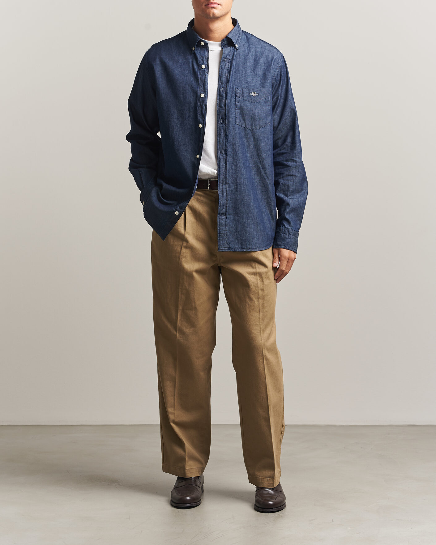 Hombres | Camisas | Gant | Regular Fit Indigo Shirt Dark Indigo