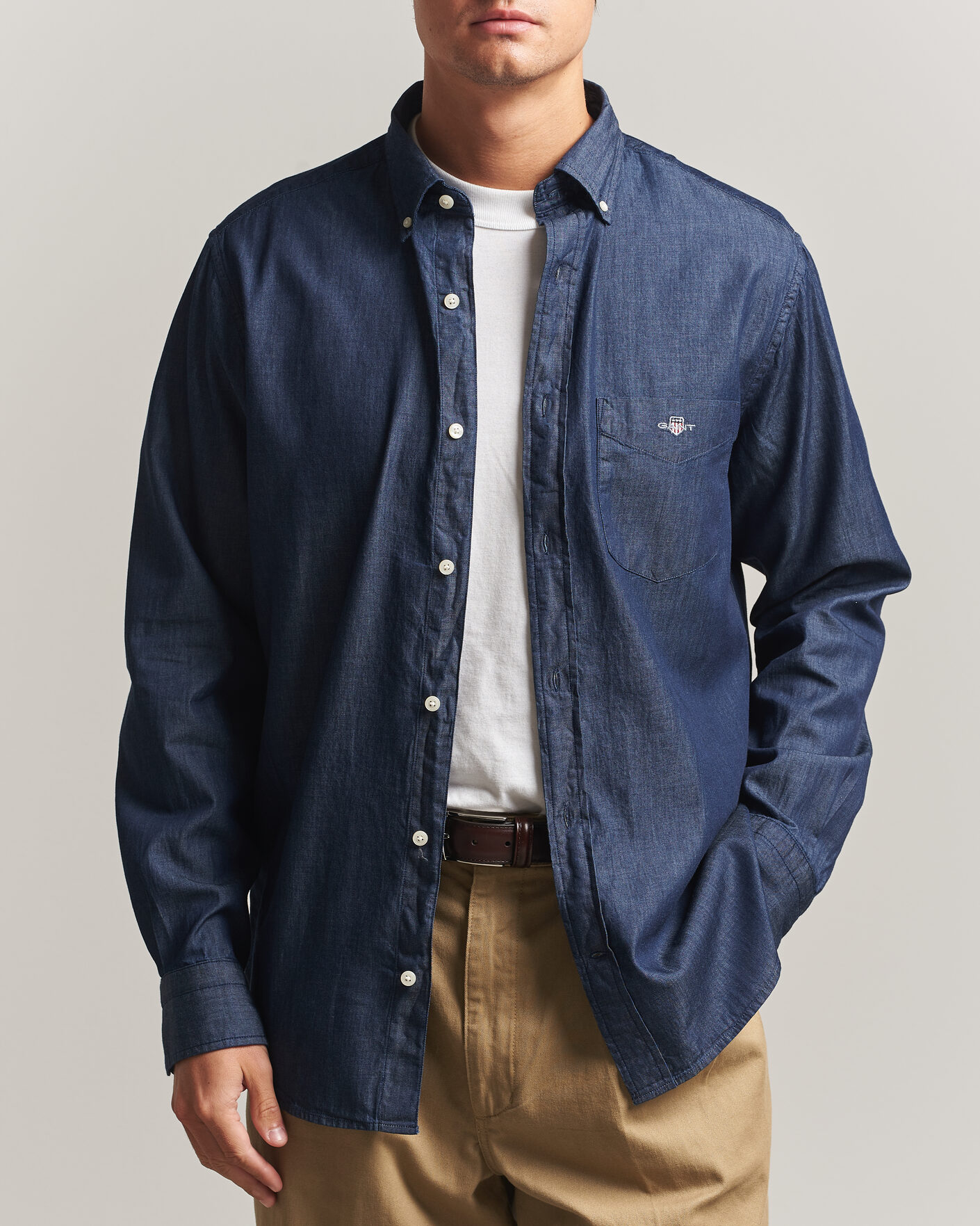 Hombres | Camisas | Gant | Regular Fit Indigo Shirt Dark Indigo