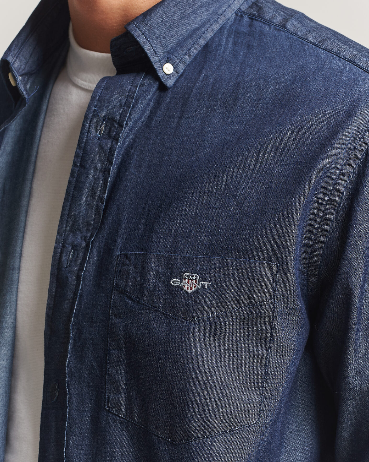 Hombres | Camisas | Gant | Regular Fit Indigo Shirt Dark Indigo