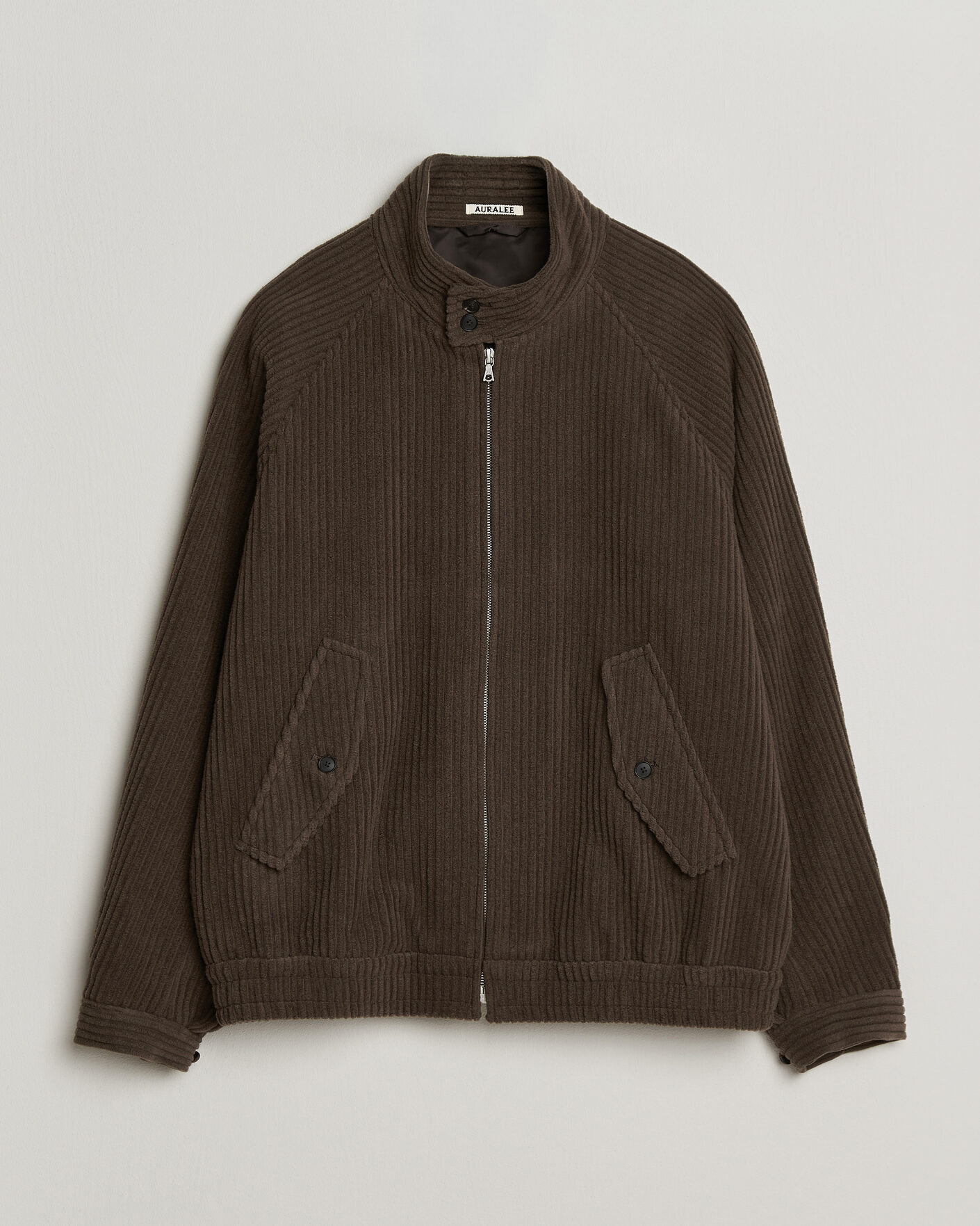 Hombres | Abrigos y chaquetas | Auralee | Wool Cashmere Corduroy Zip Jacket Smoky Brown